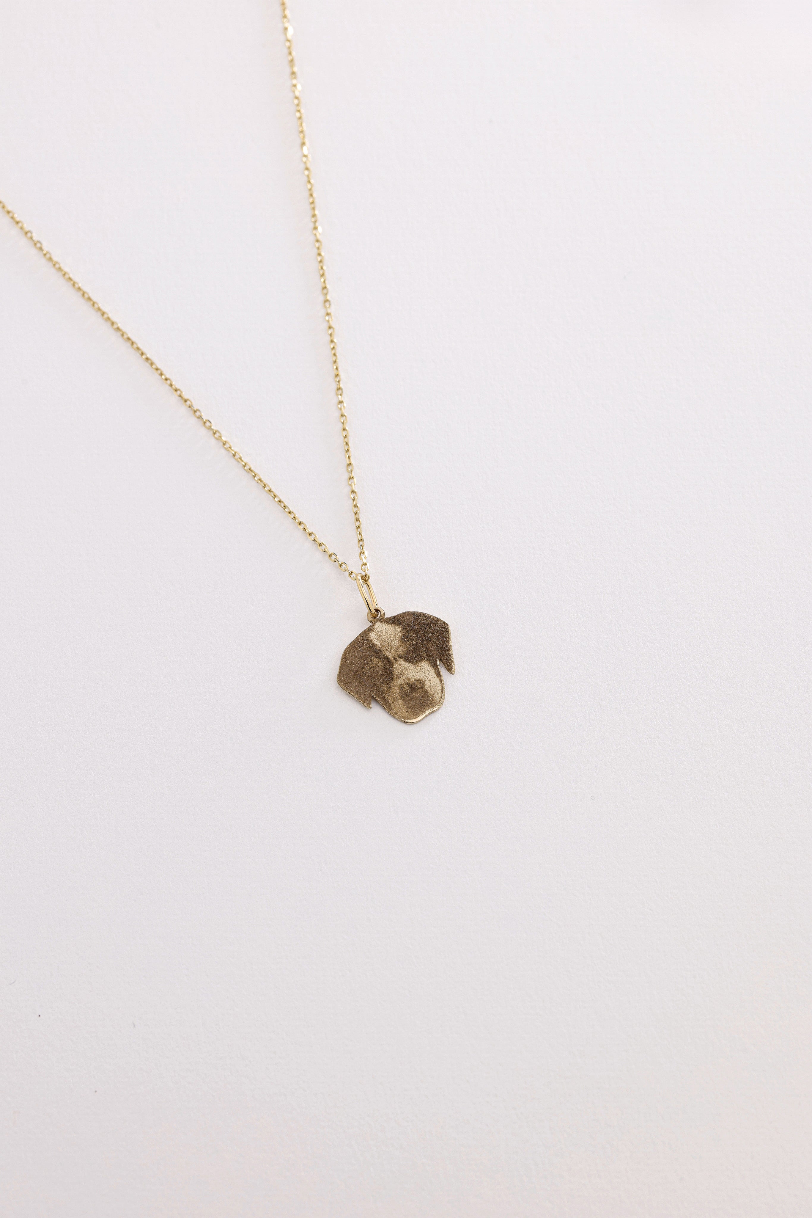 14k Gold Puppy Charm Necklace