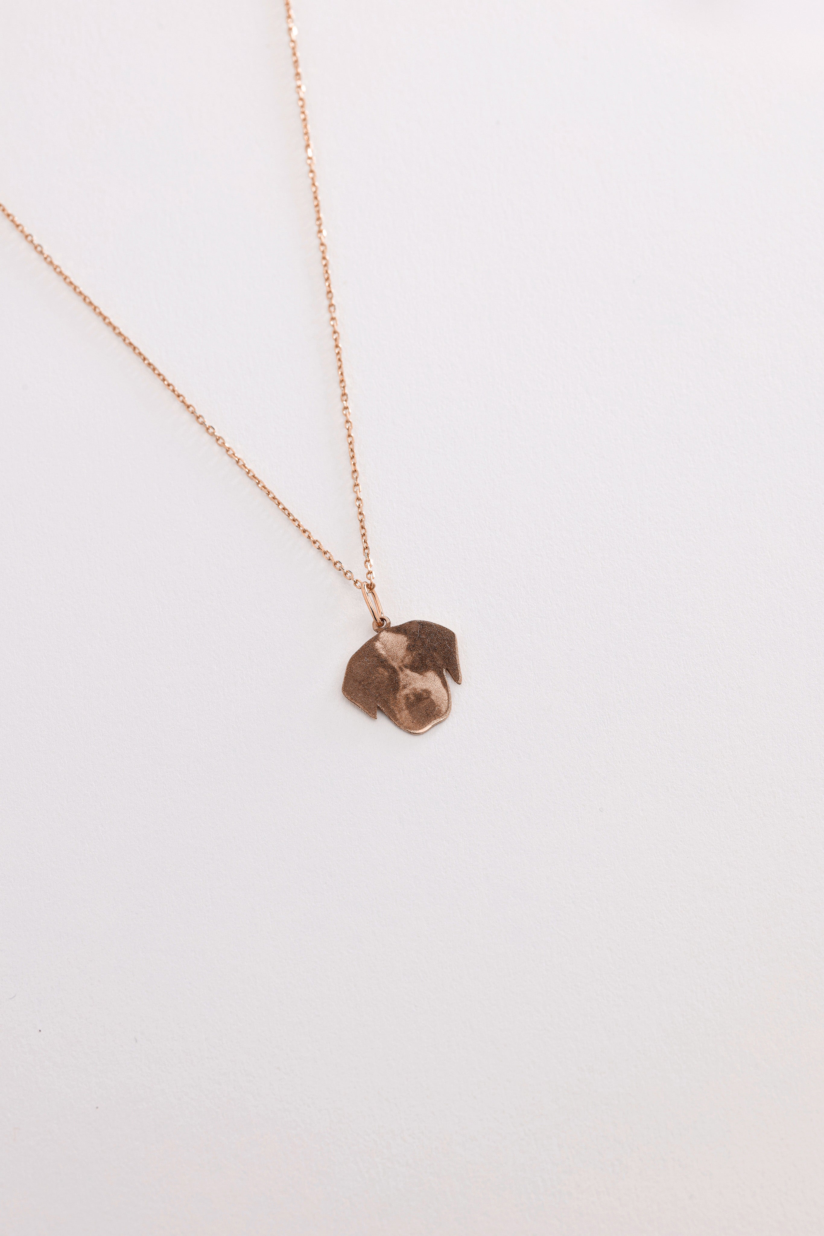 14k Gold Puppy Charm Necklace