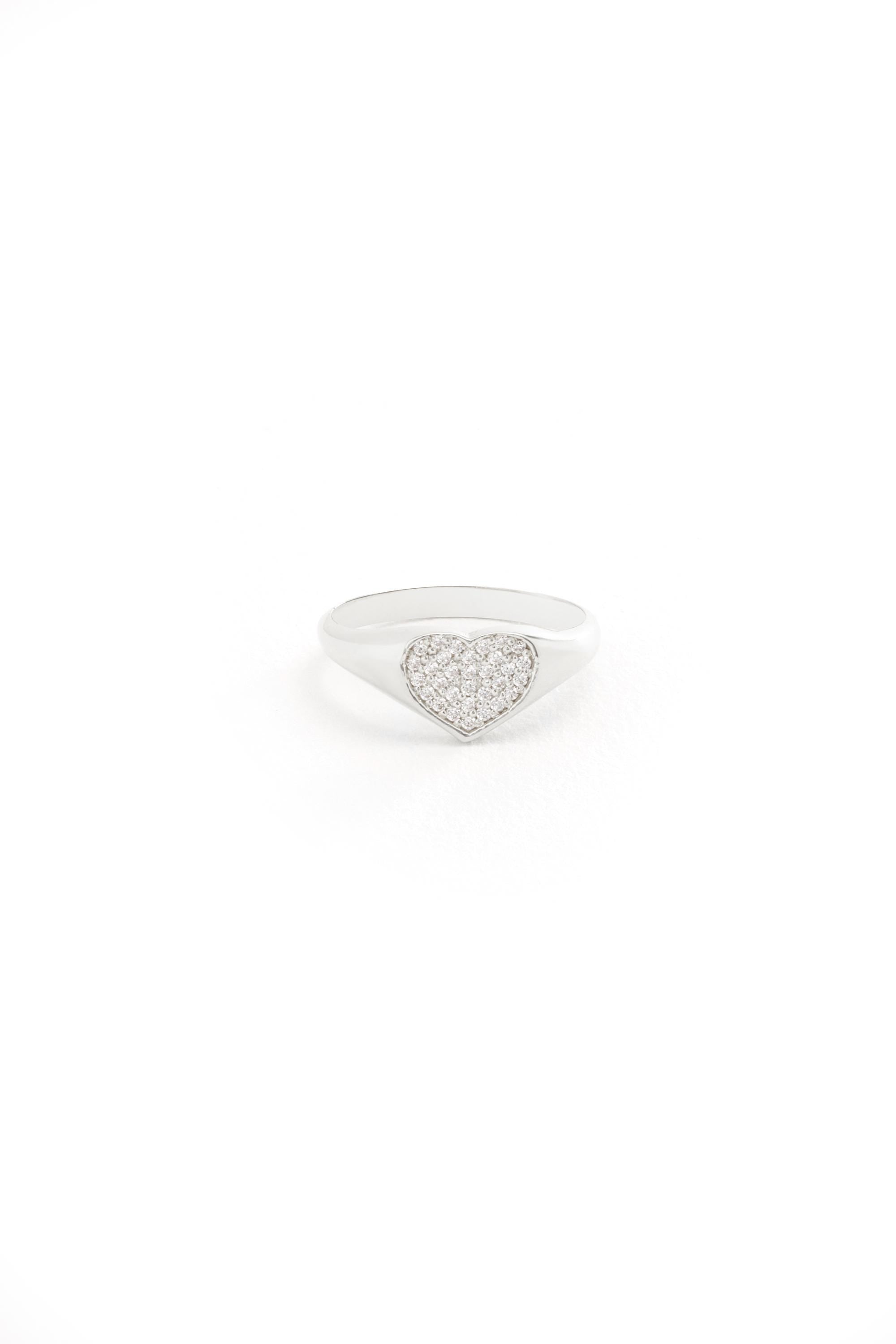 14K Pavé Diamond Pinky Ring
