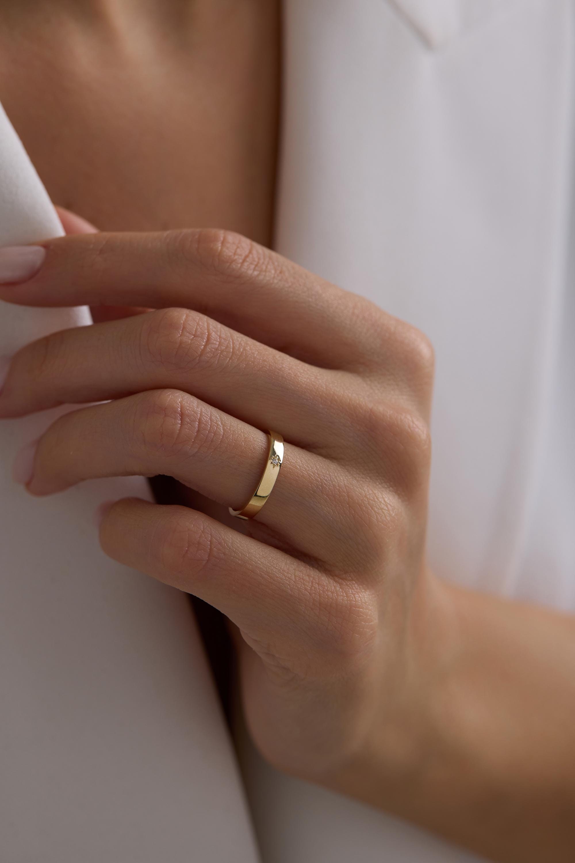14K Handmade Gold Band in 3mm Gold
