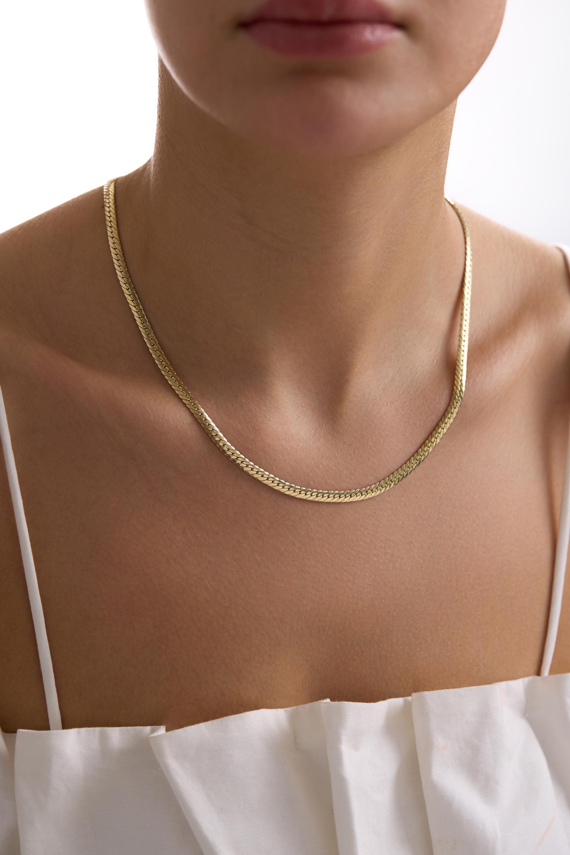14K Gold Snake Necklace