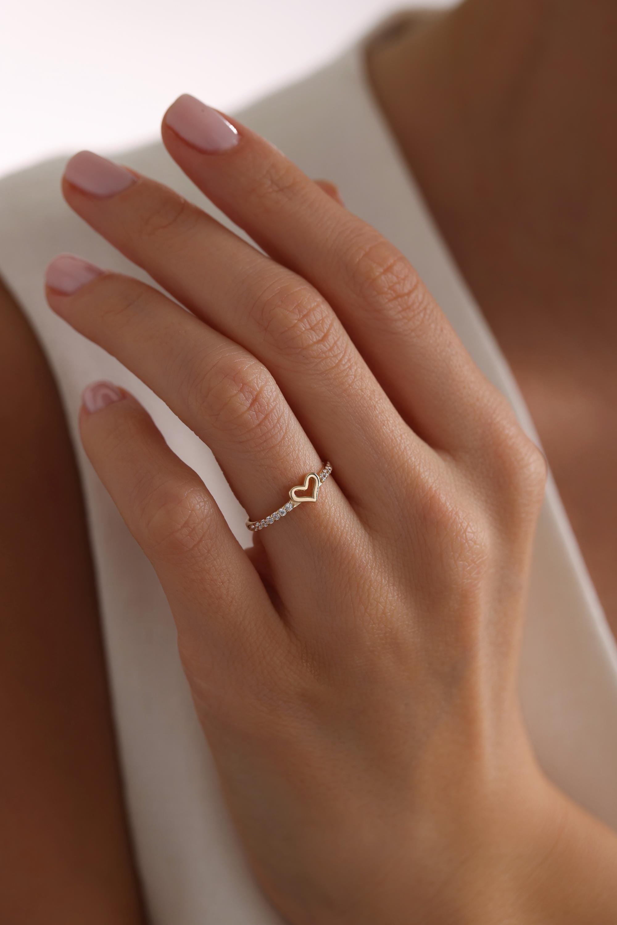 14K Heart Shape Diamond Simulated Ring