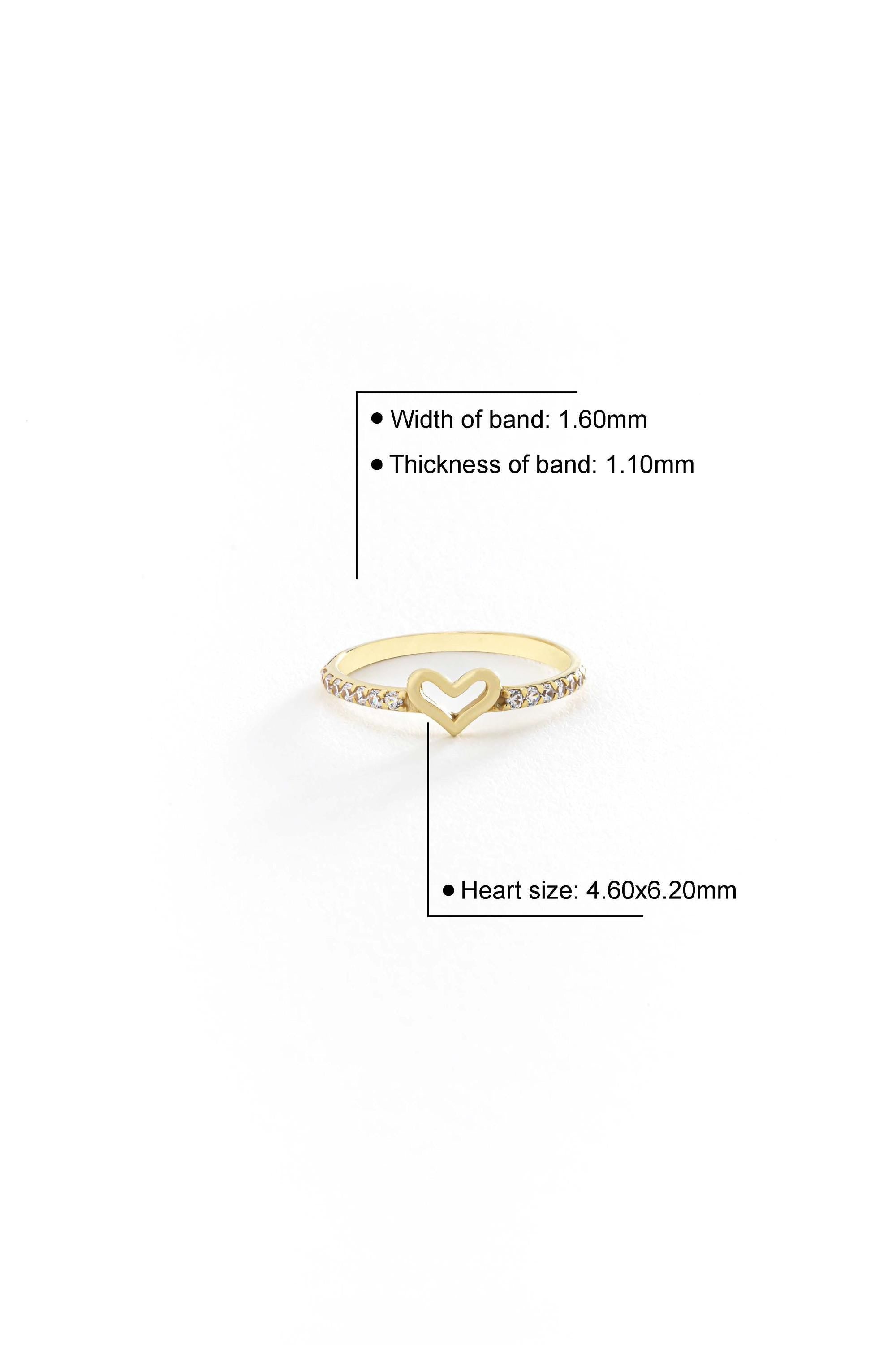 14K Heart Shape Diamond Simulated Ring