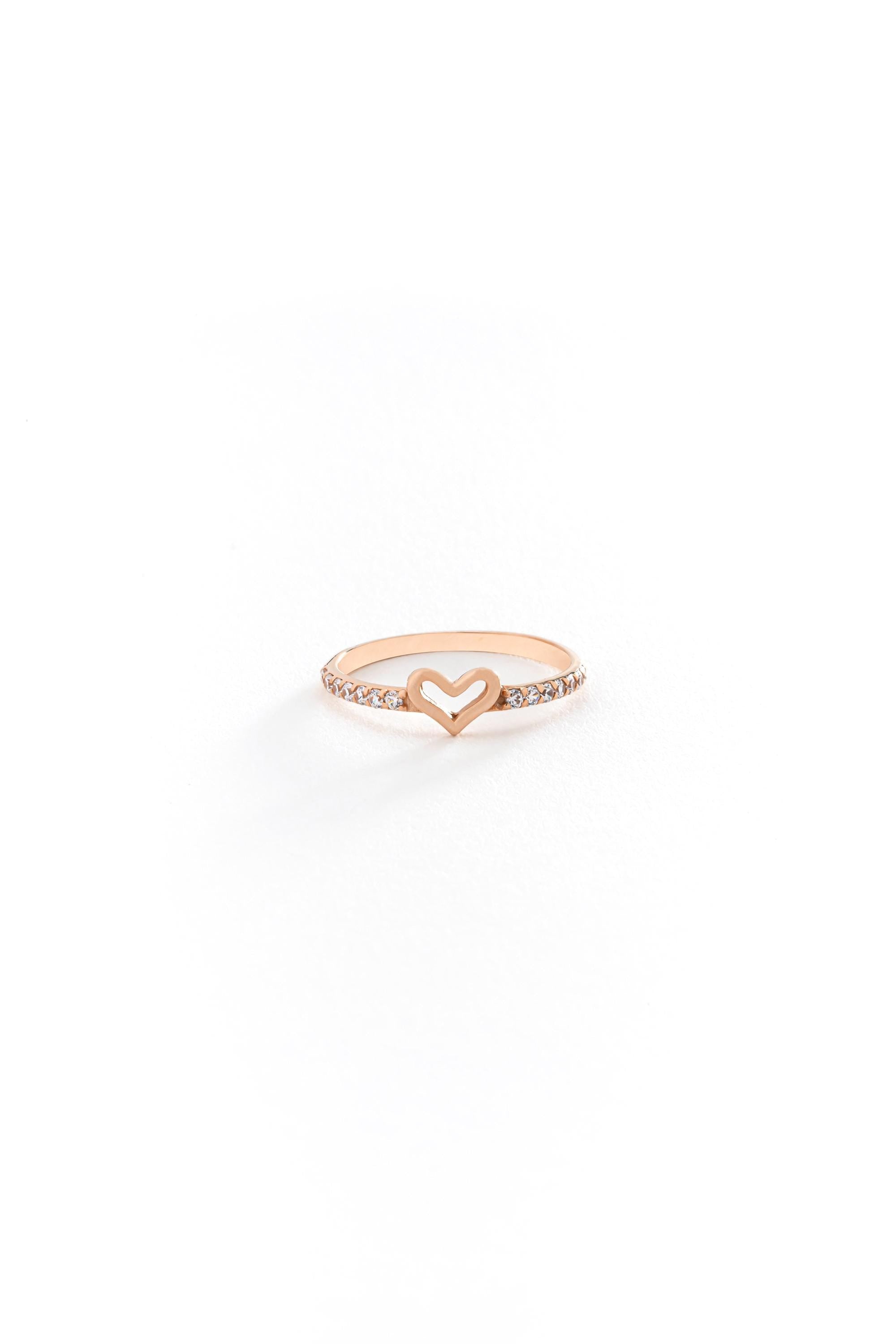 14K Heart Shape Diamond Simulated Ring