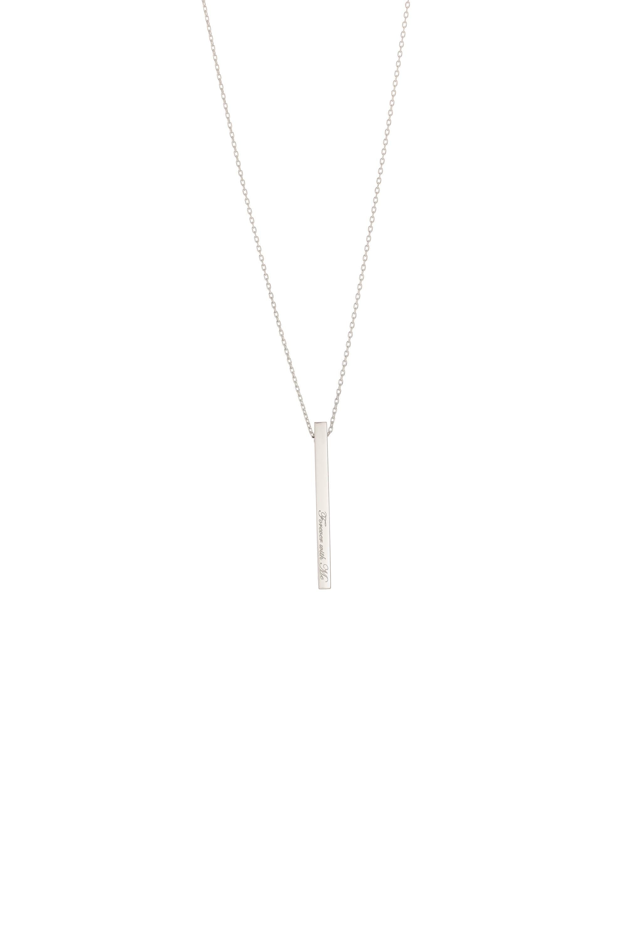 14k Solid Gold Vertical Bar Necklace • Minimalist Gold Pendant • Dainty Everyday Necklace • Fine Jewelry Gift for Her • Simple Gold Chain