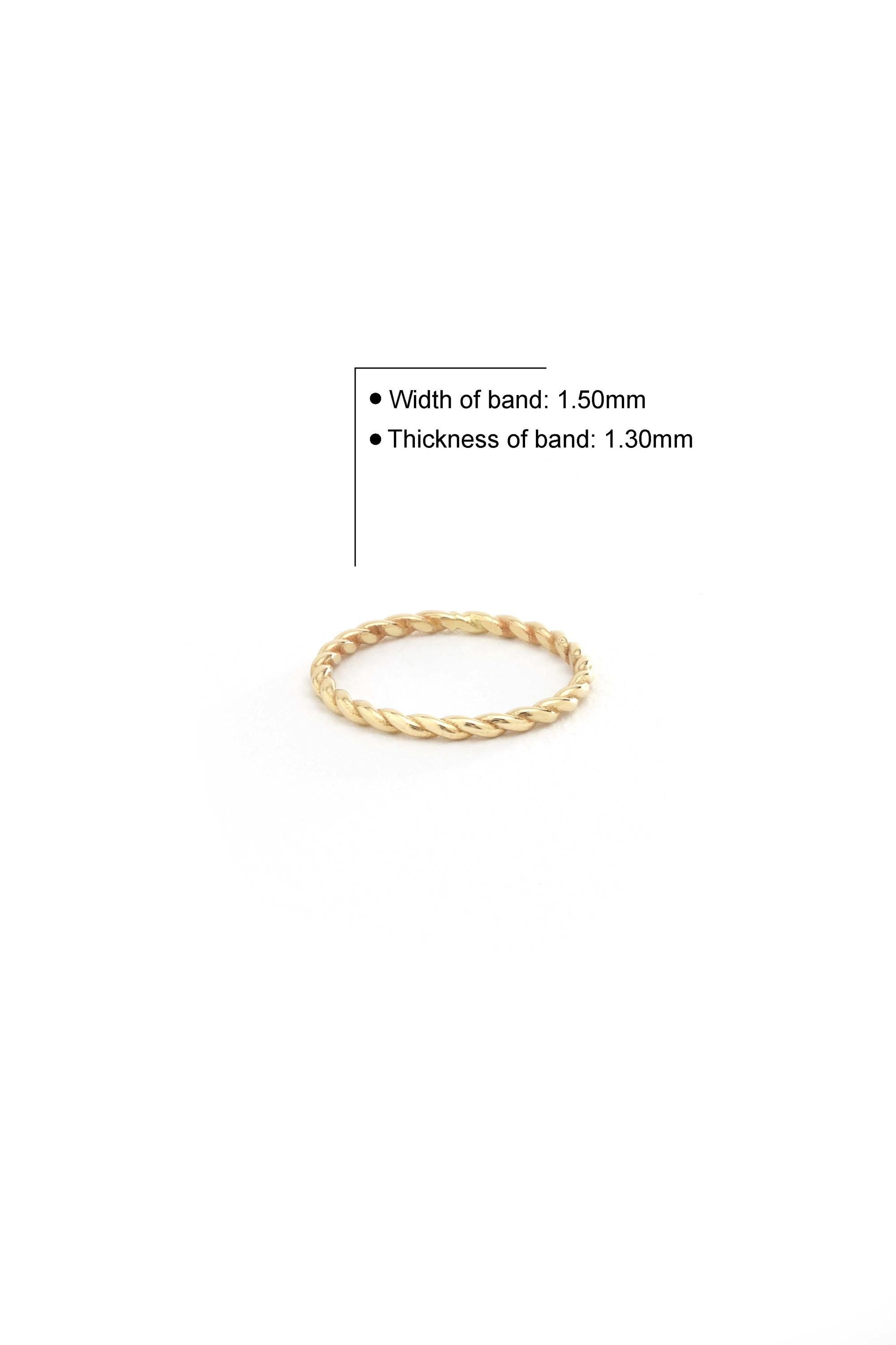 14K Solid Gold Twisted Rope Ring