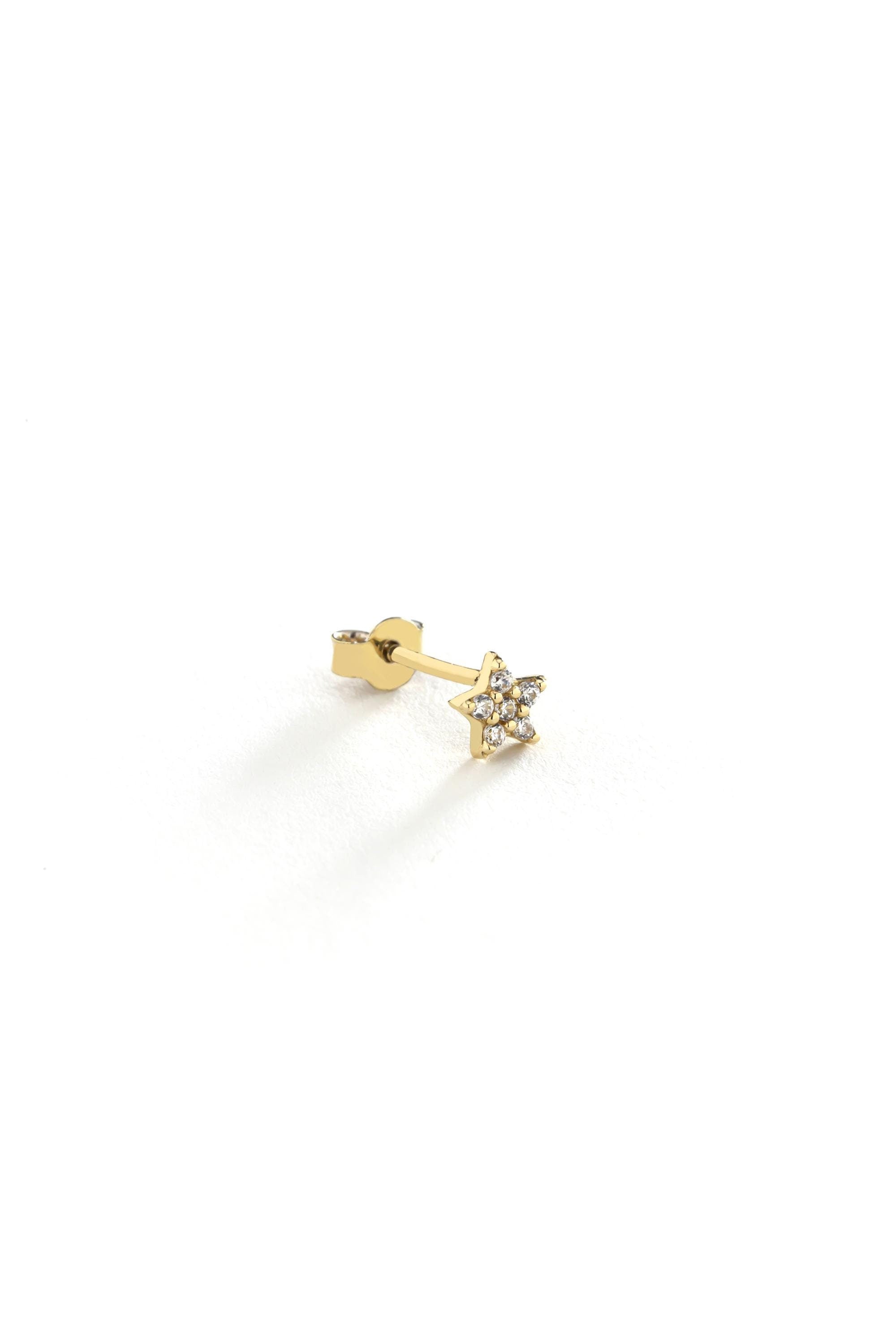 14k Gold Star Stud Earrings