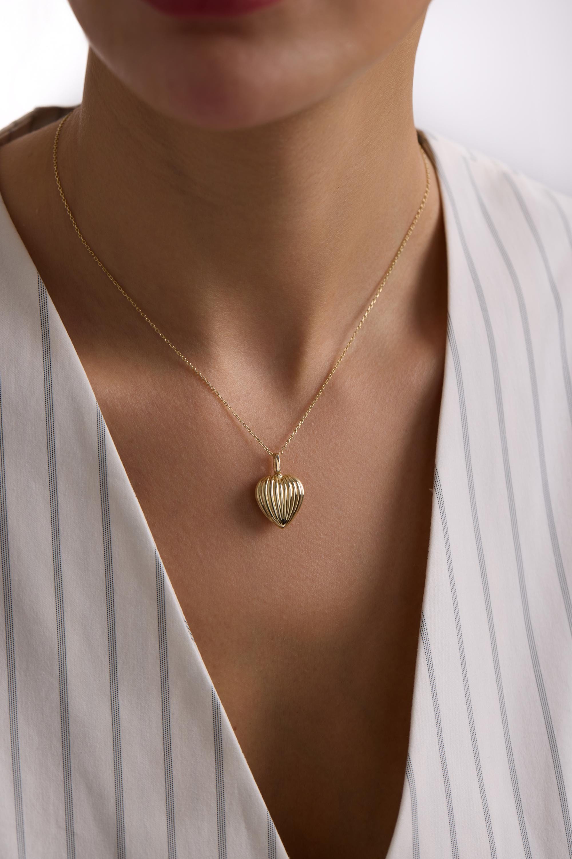 Solid Gold Heart Urn Necklace