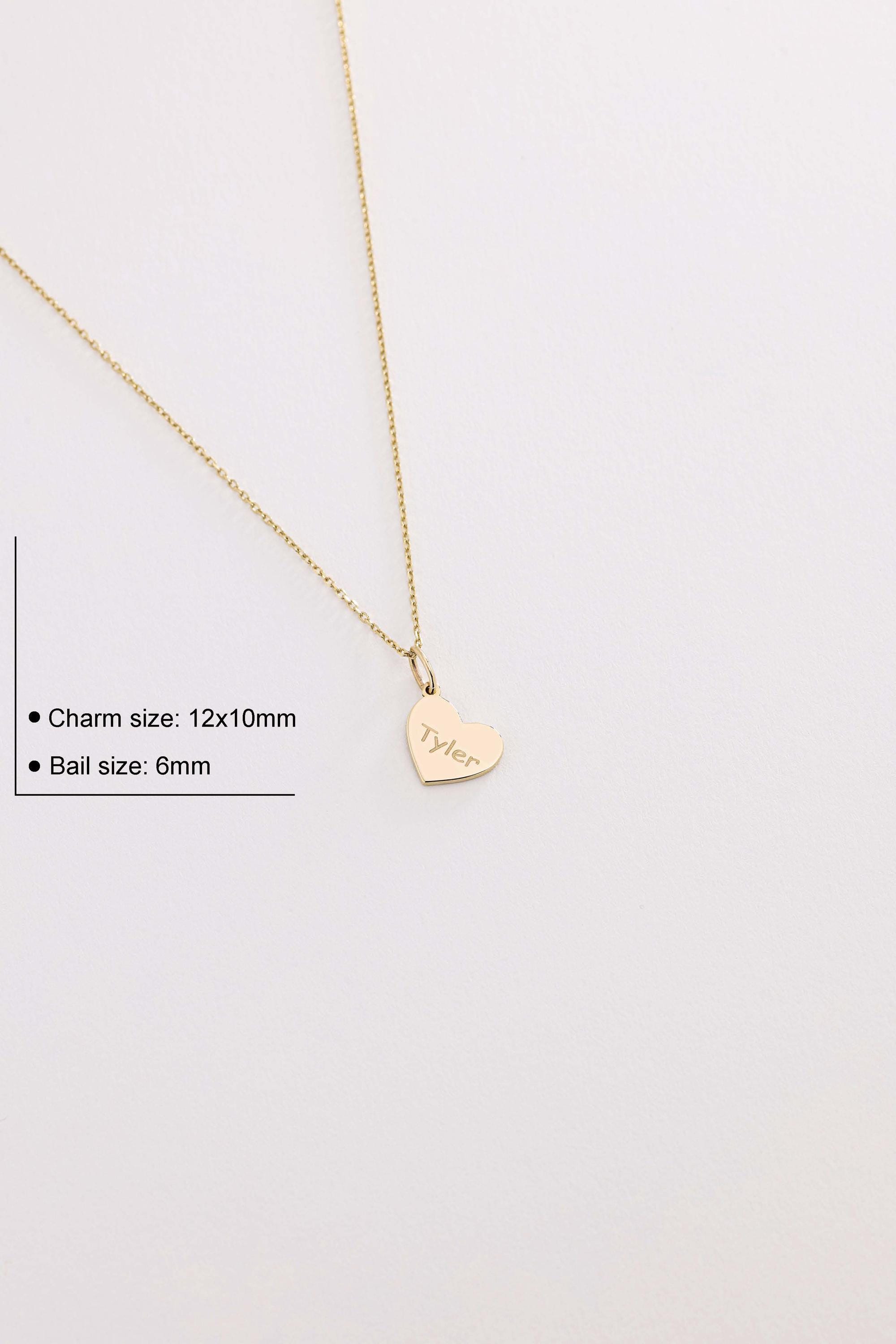 14K Solid Gold Heart Necklace