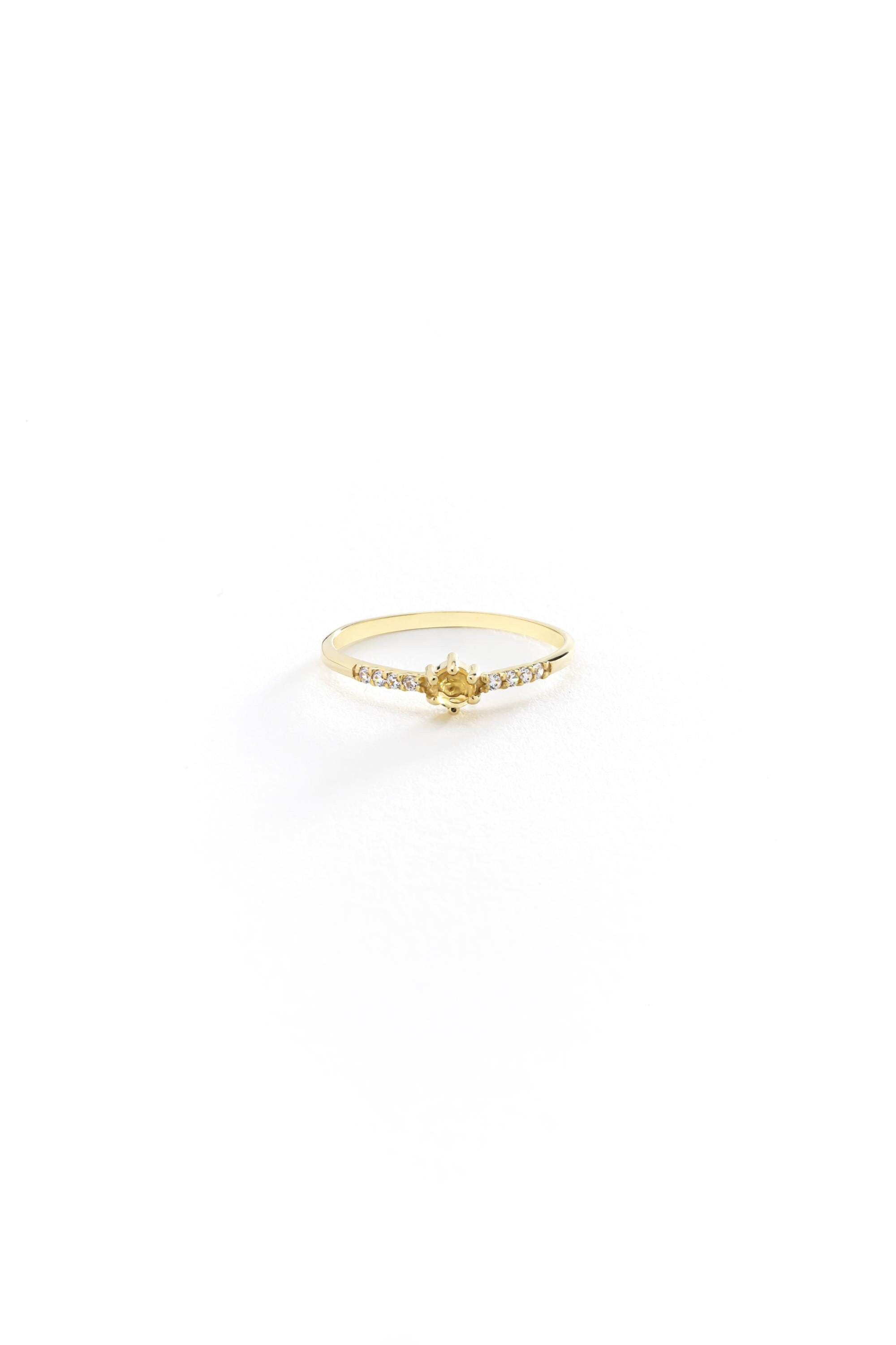 14K Gold Citrine Ring
