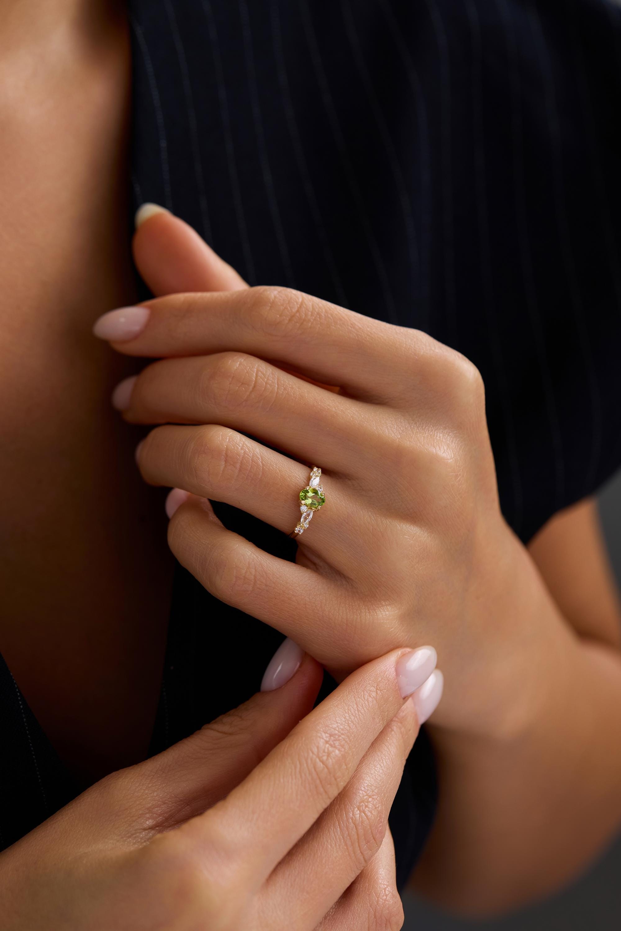 Green Birthstone Gold Ring