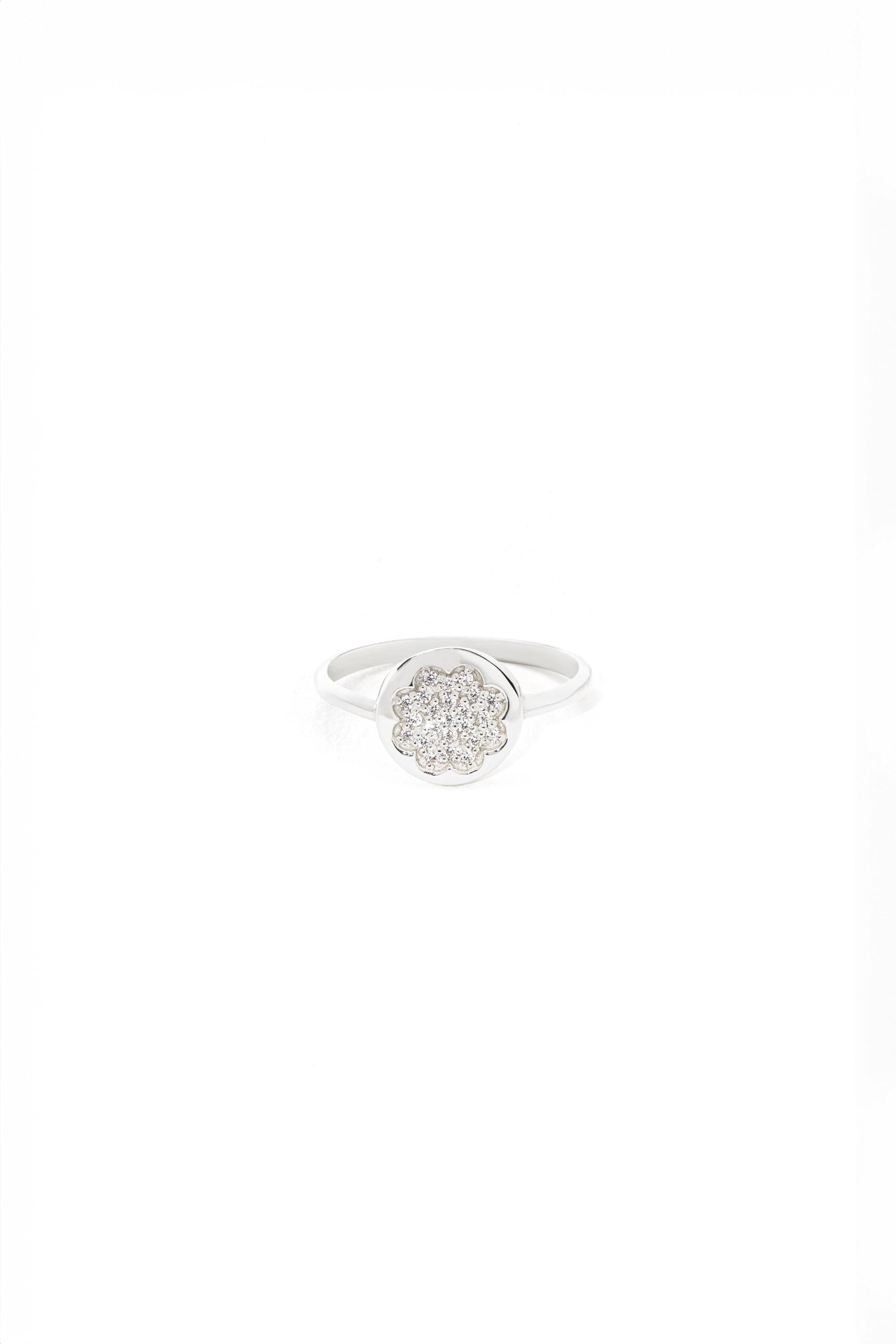 14K Gold Round Statement Ring