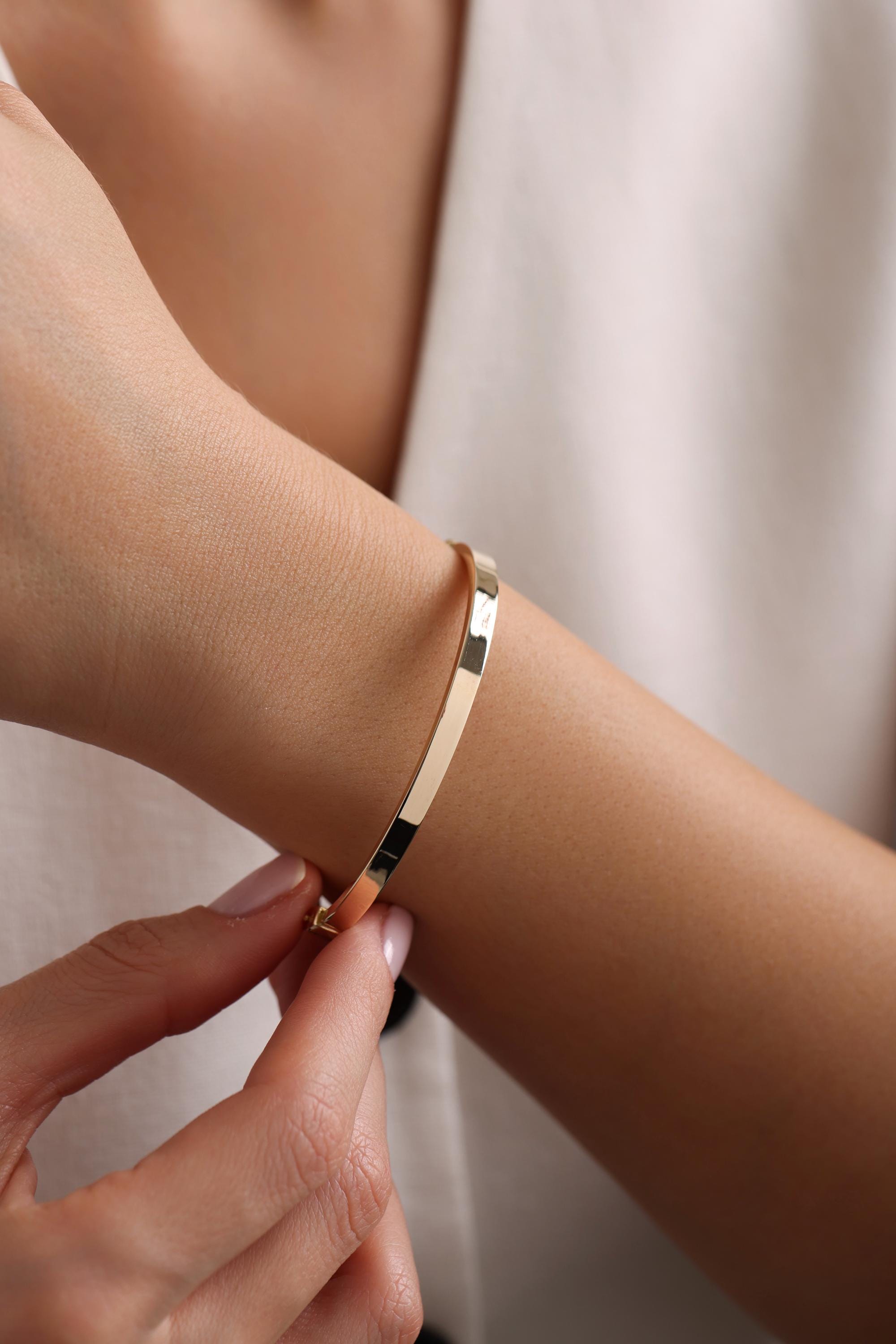 14k Flat Gold Bracelet Bangle