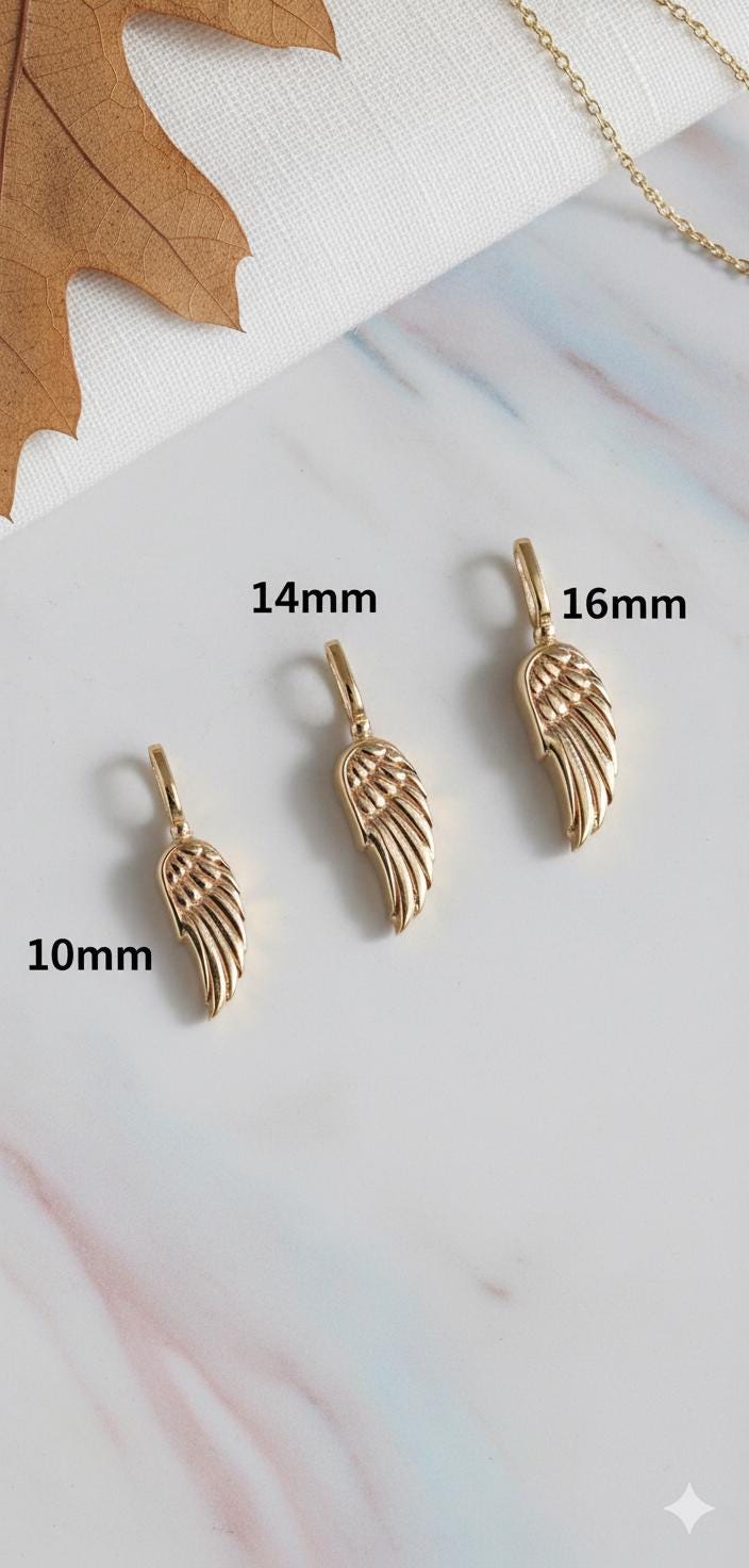 14K Solid Gold Angel Wing Urn Necklace
