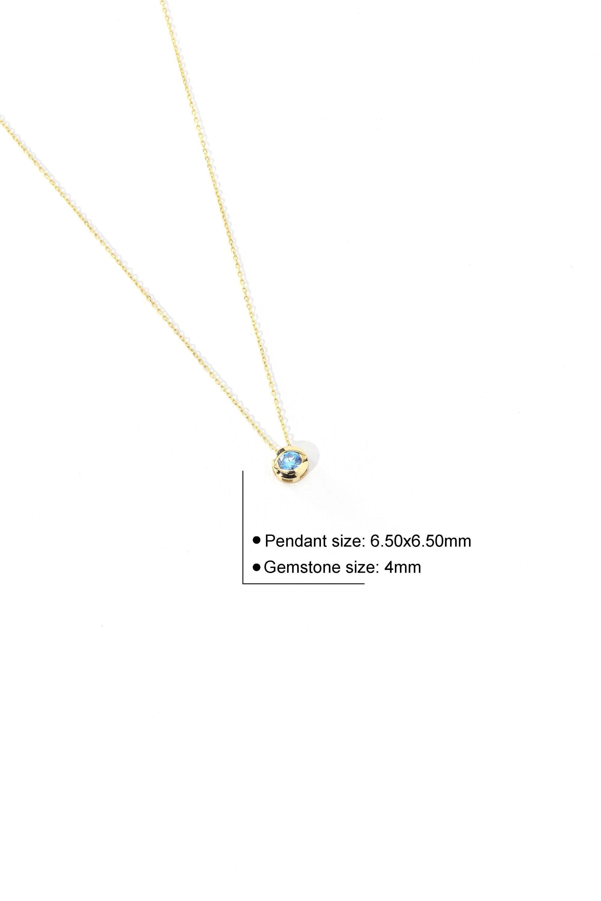 14K Gold Aquamarine Necklace