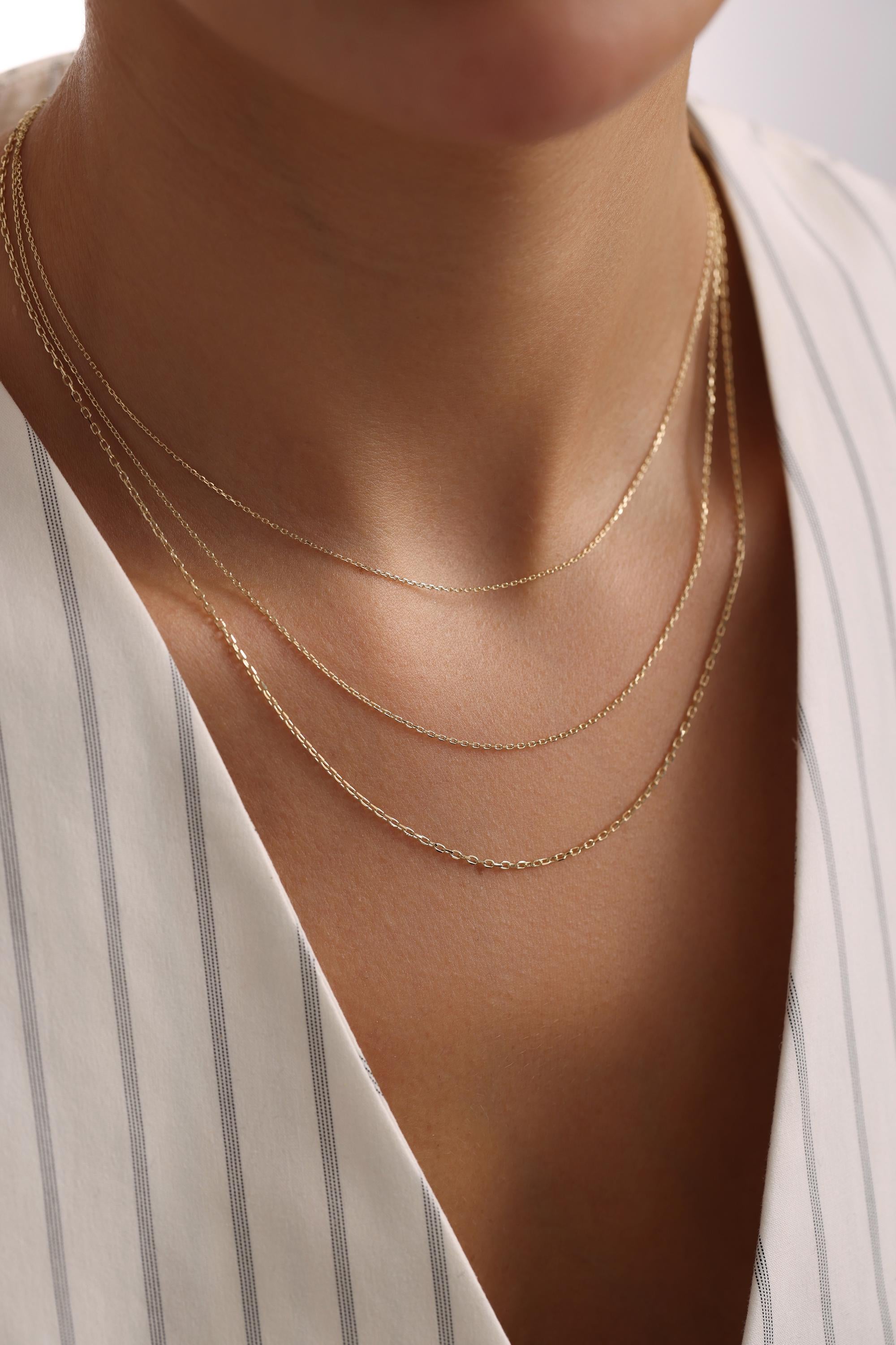 14k Real Solid Gold Necklace