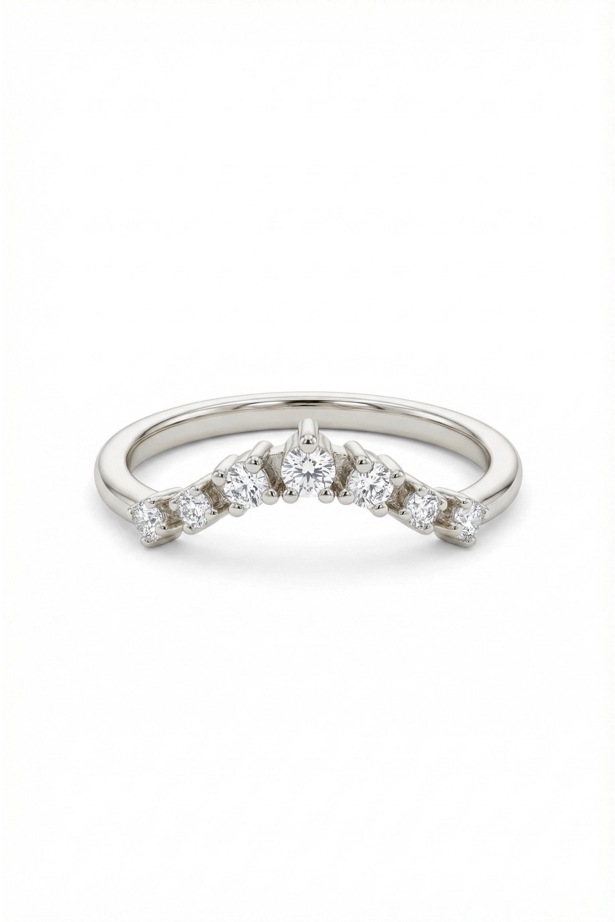 14K Gold Graduated Curve Diamond Band