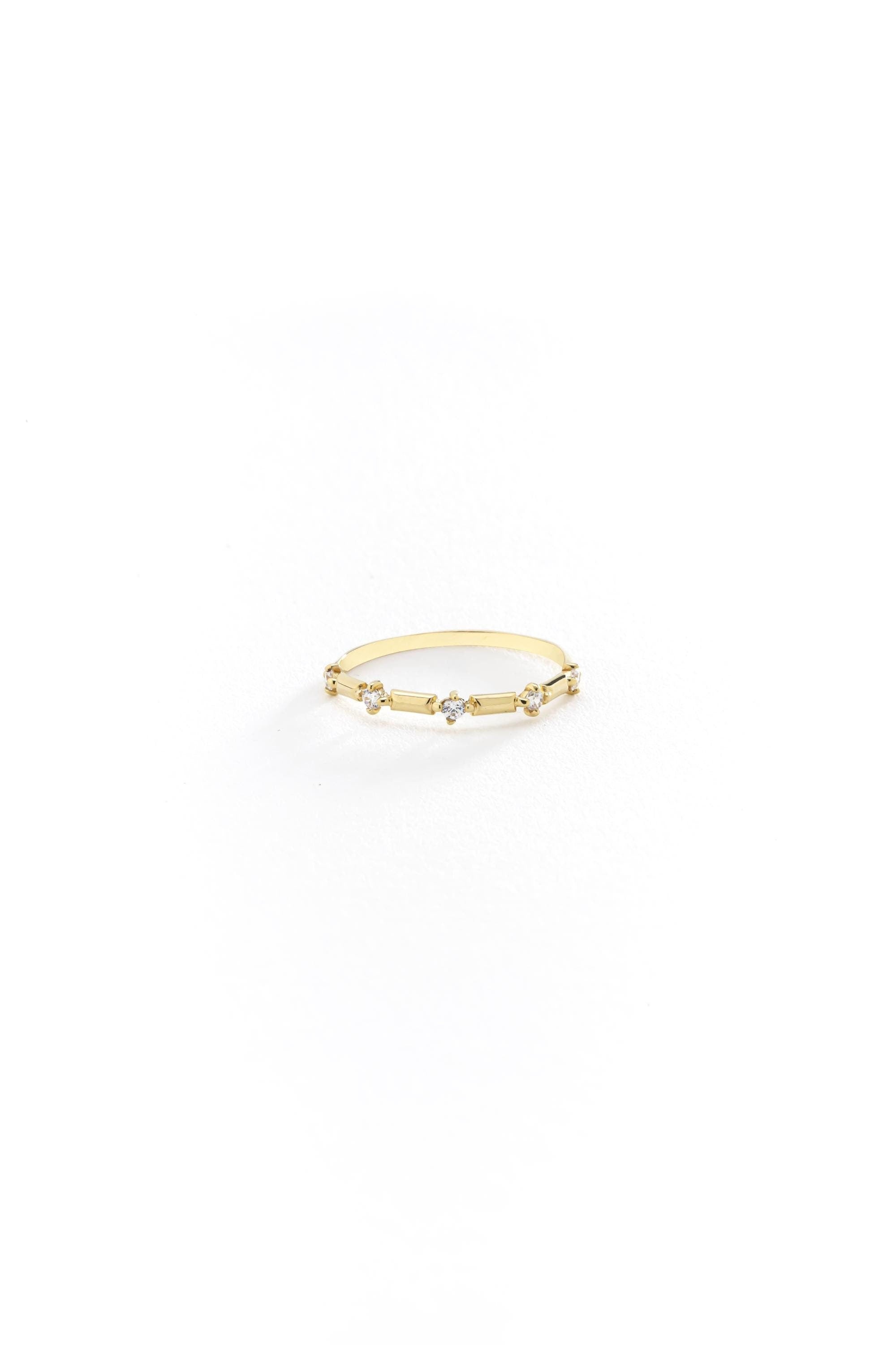 14k Gold Five Stone Wedding Ring