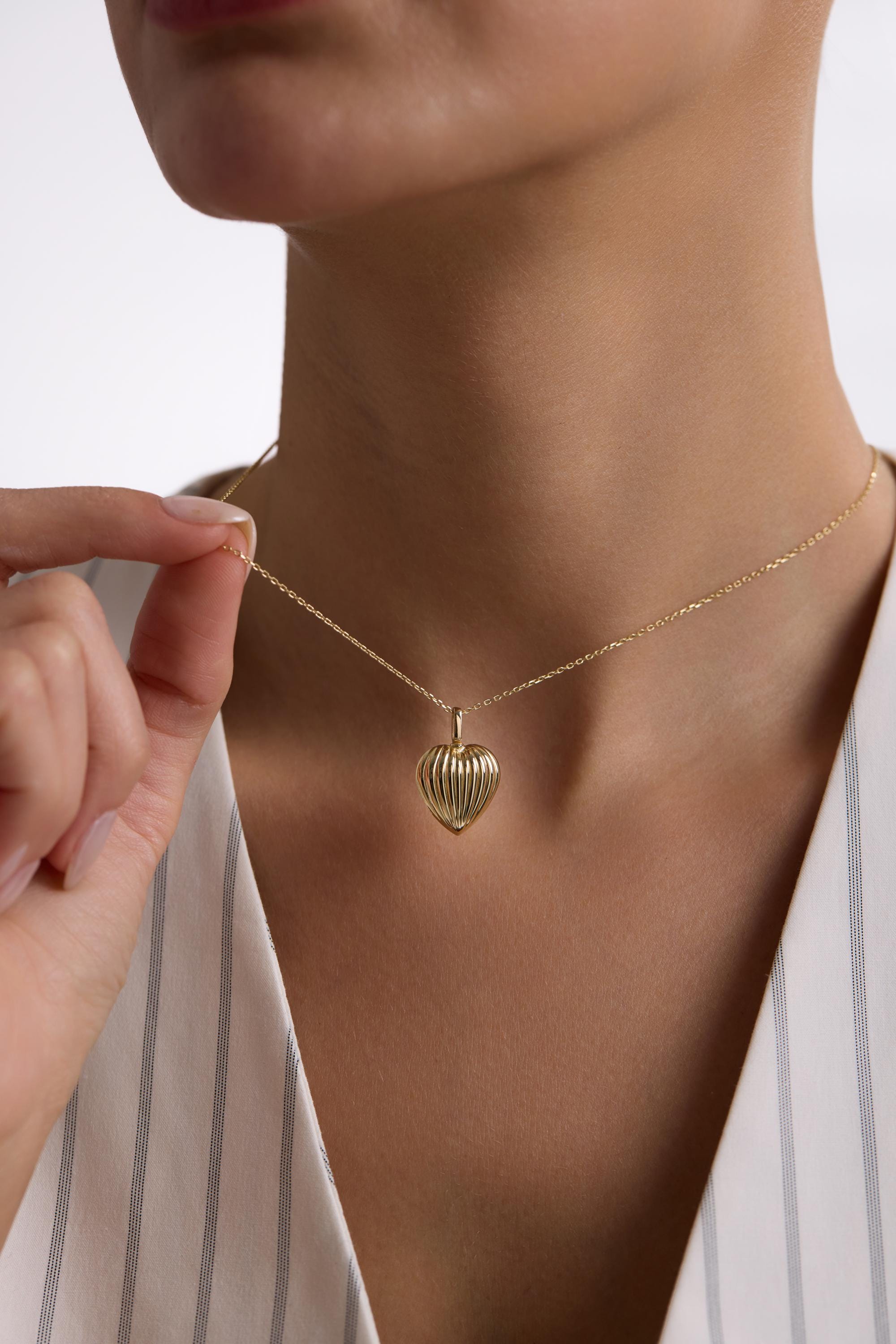 Solid Gold Heart Urn Necklace