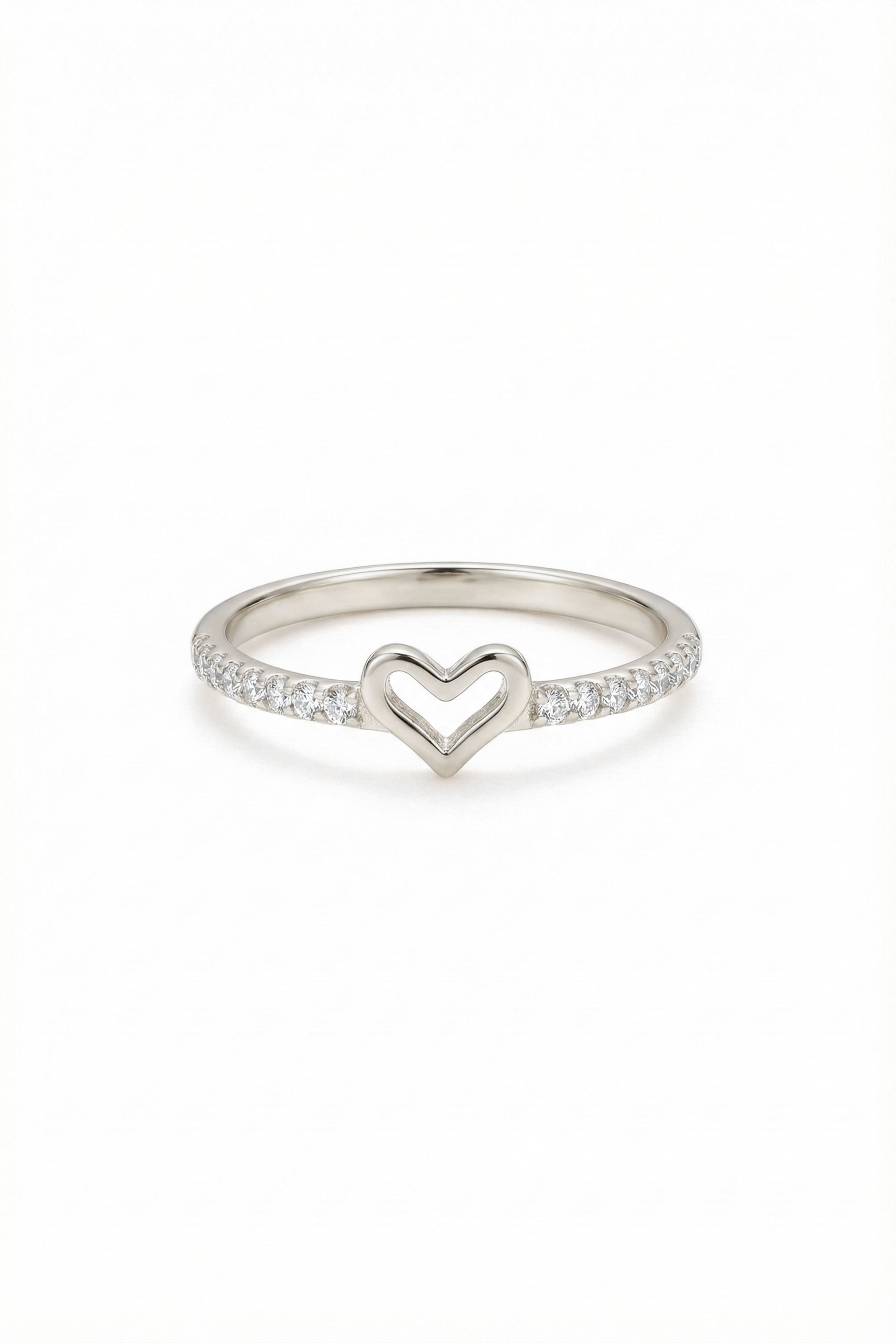14k Gold Halo Heart Ring