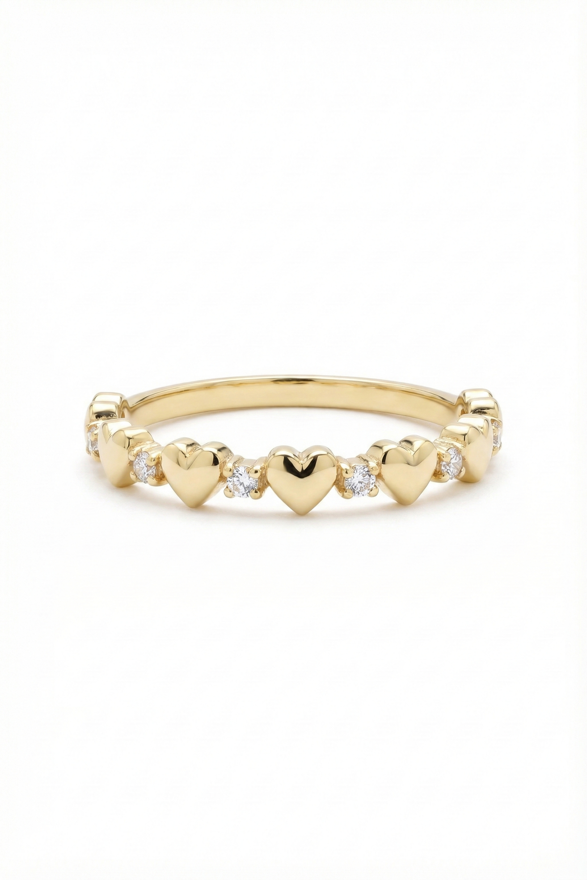 14k Gold Heart Solid Band Ring