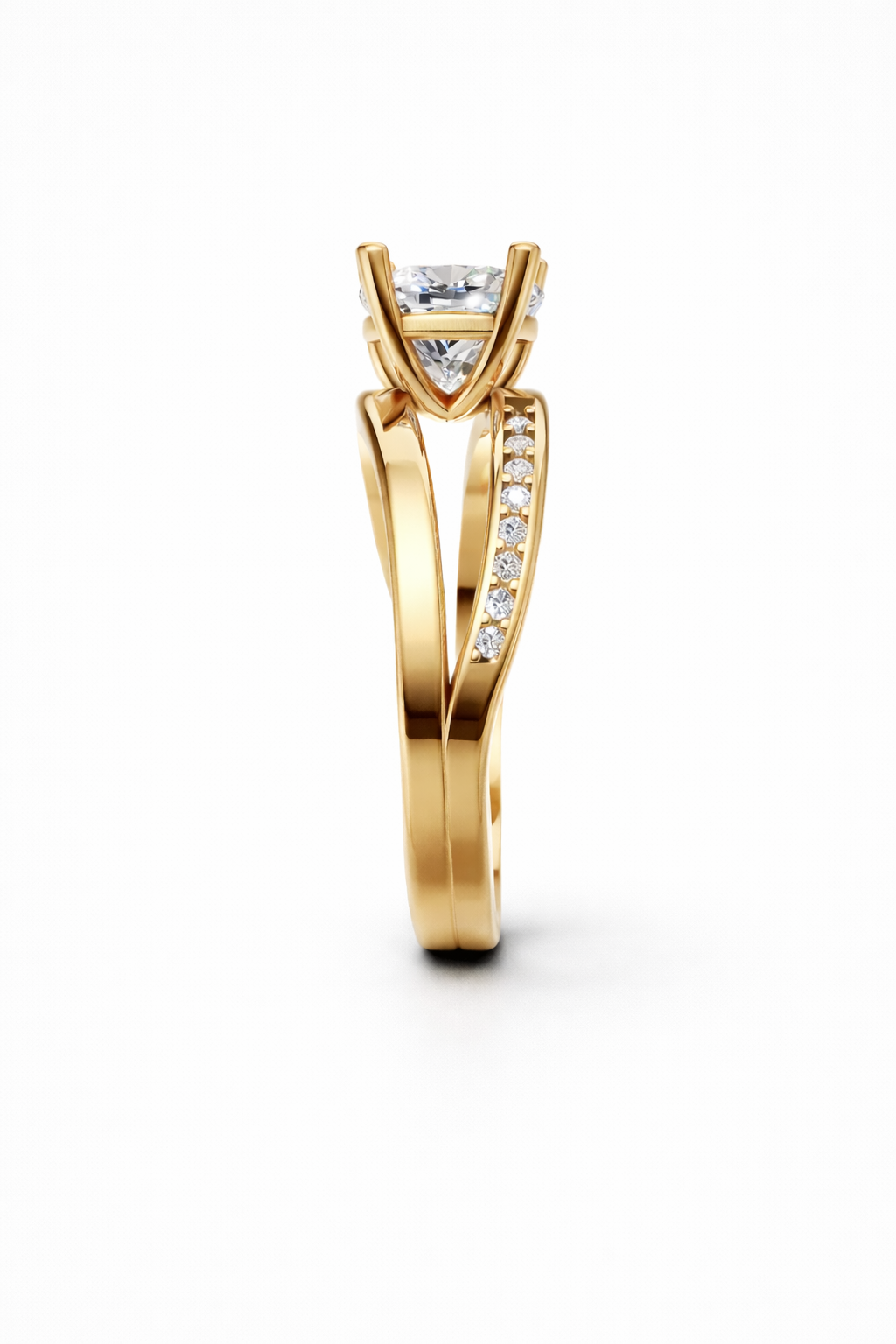 14K Cushion Cut Lab Diamond Ring