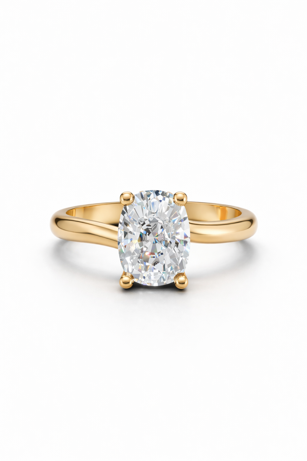 14K Oval Cut Lab Diamond Ring