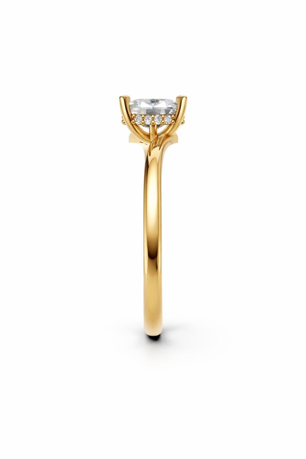 14K Oval Cut Lab Diamond Ring