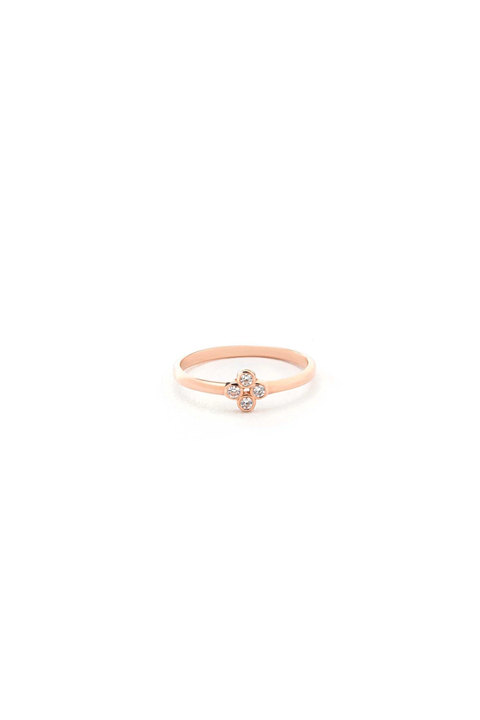 14K Solid Gold Four Diamond Ring