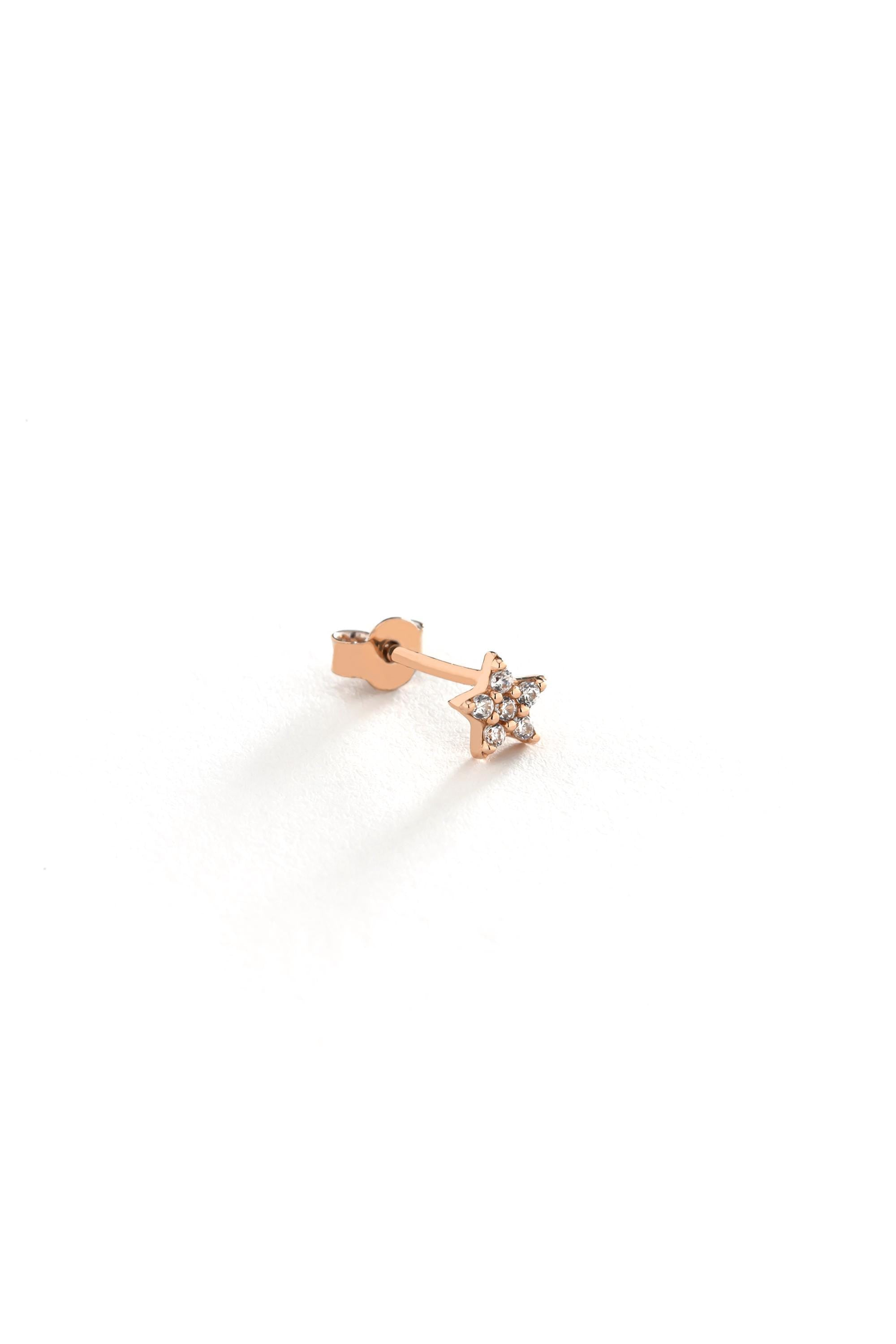 14k Gold Star Stud Earrings