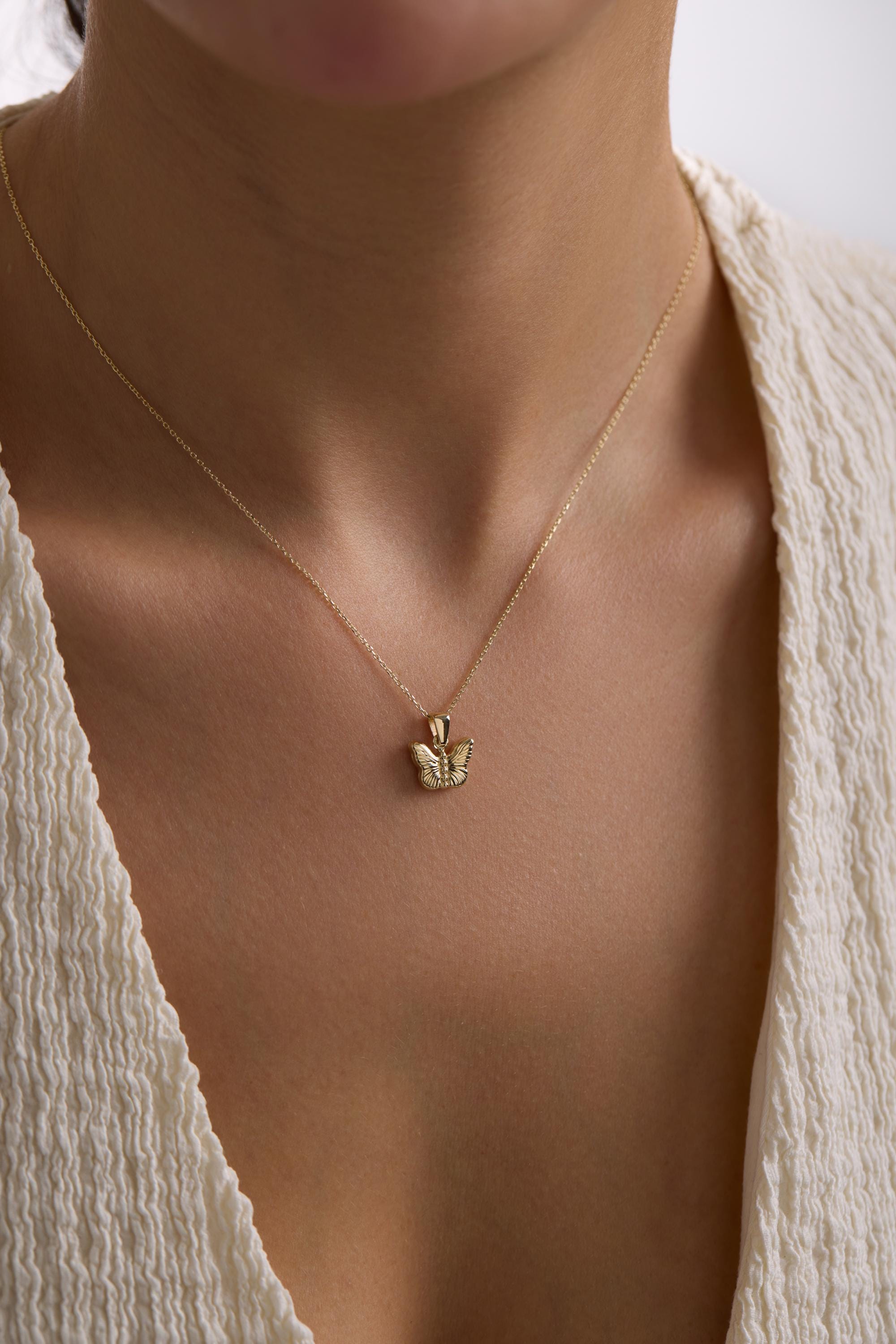 14K Gold Angel Pendant Necklace