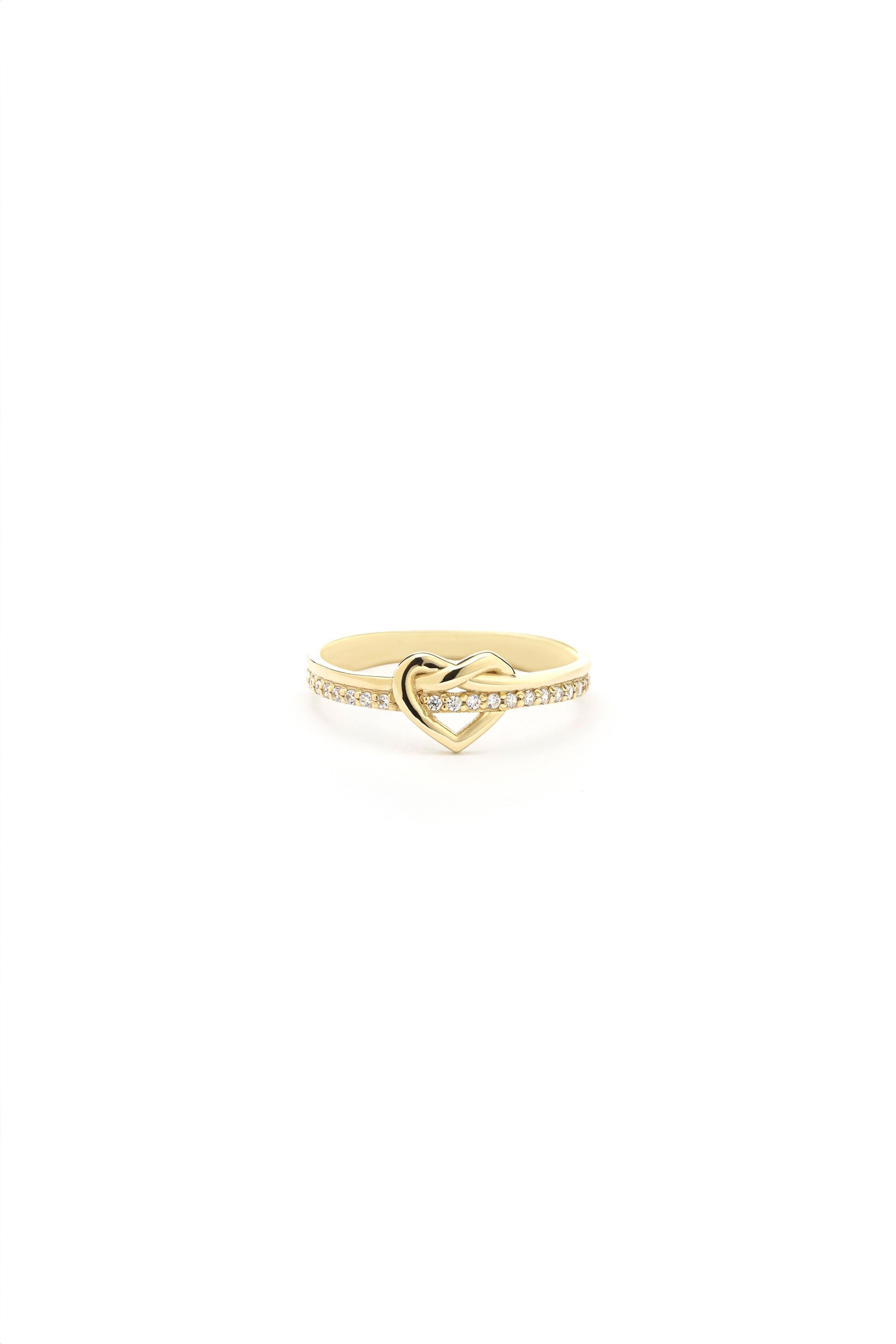 14K Solid Gold Heart Ring