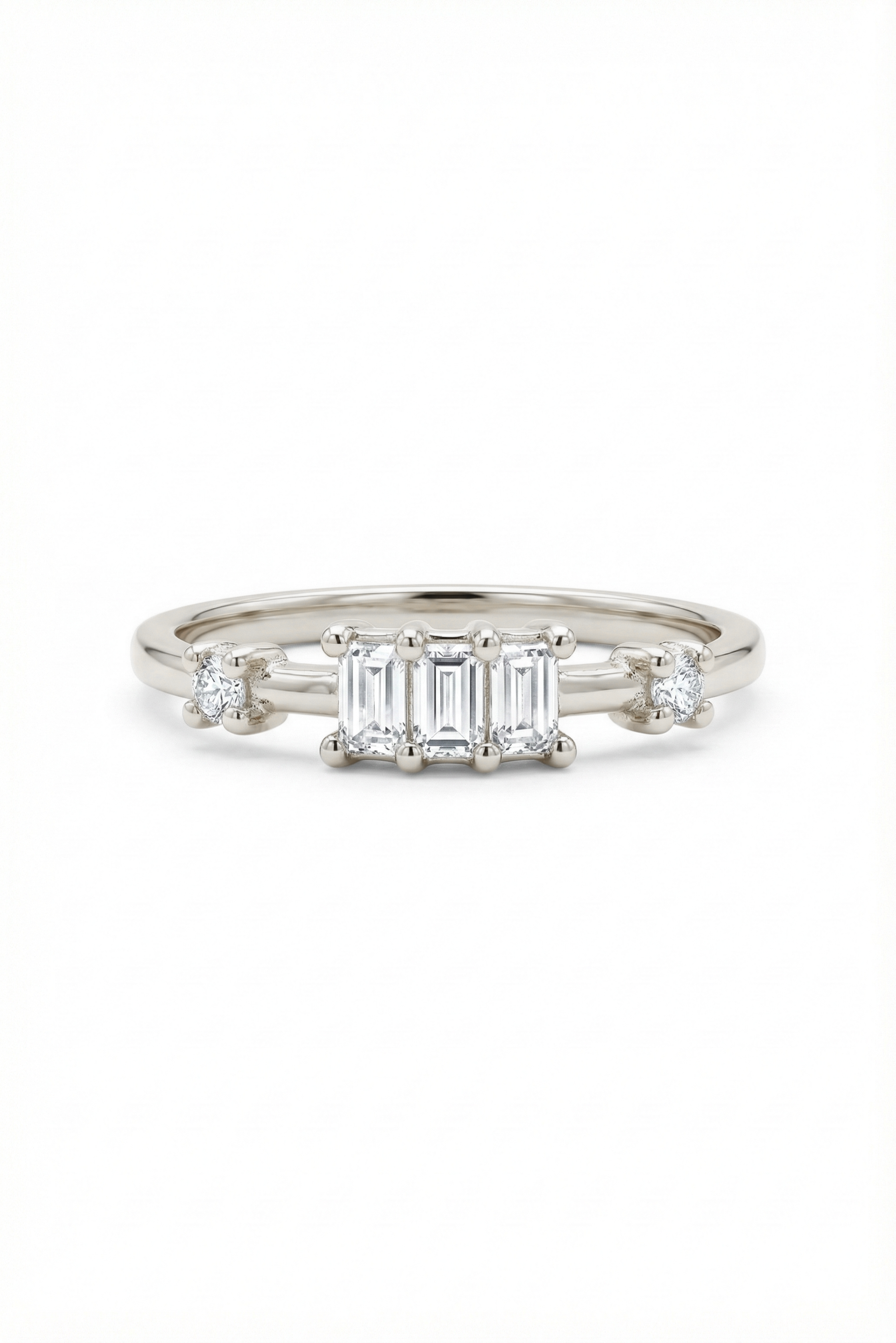 14k Gold Three Baguette Diamond Ring