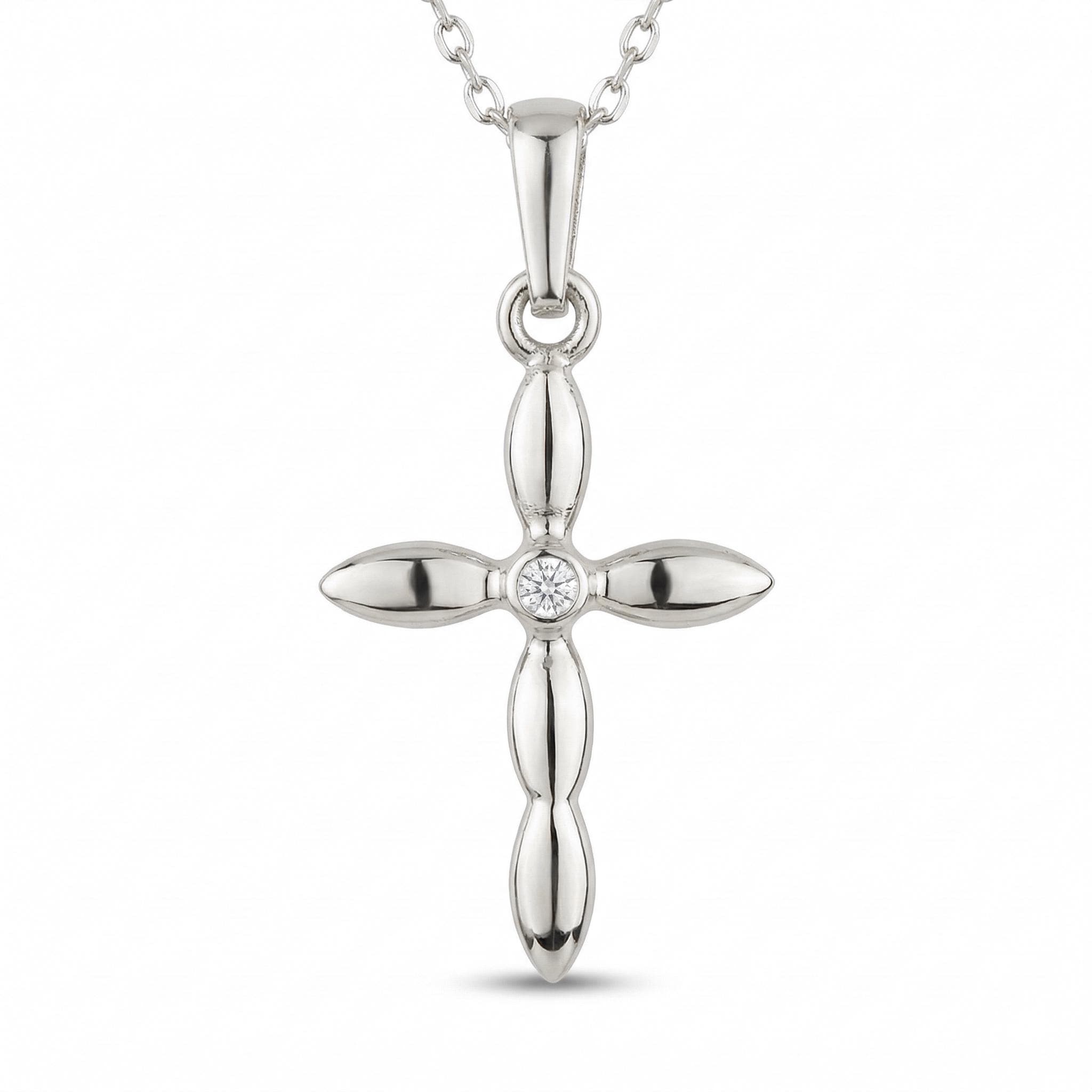 14K Gold Organic Texture Cross Necklace