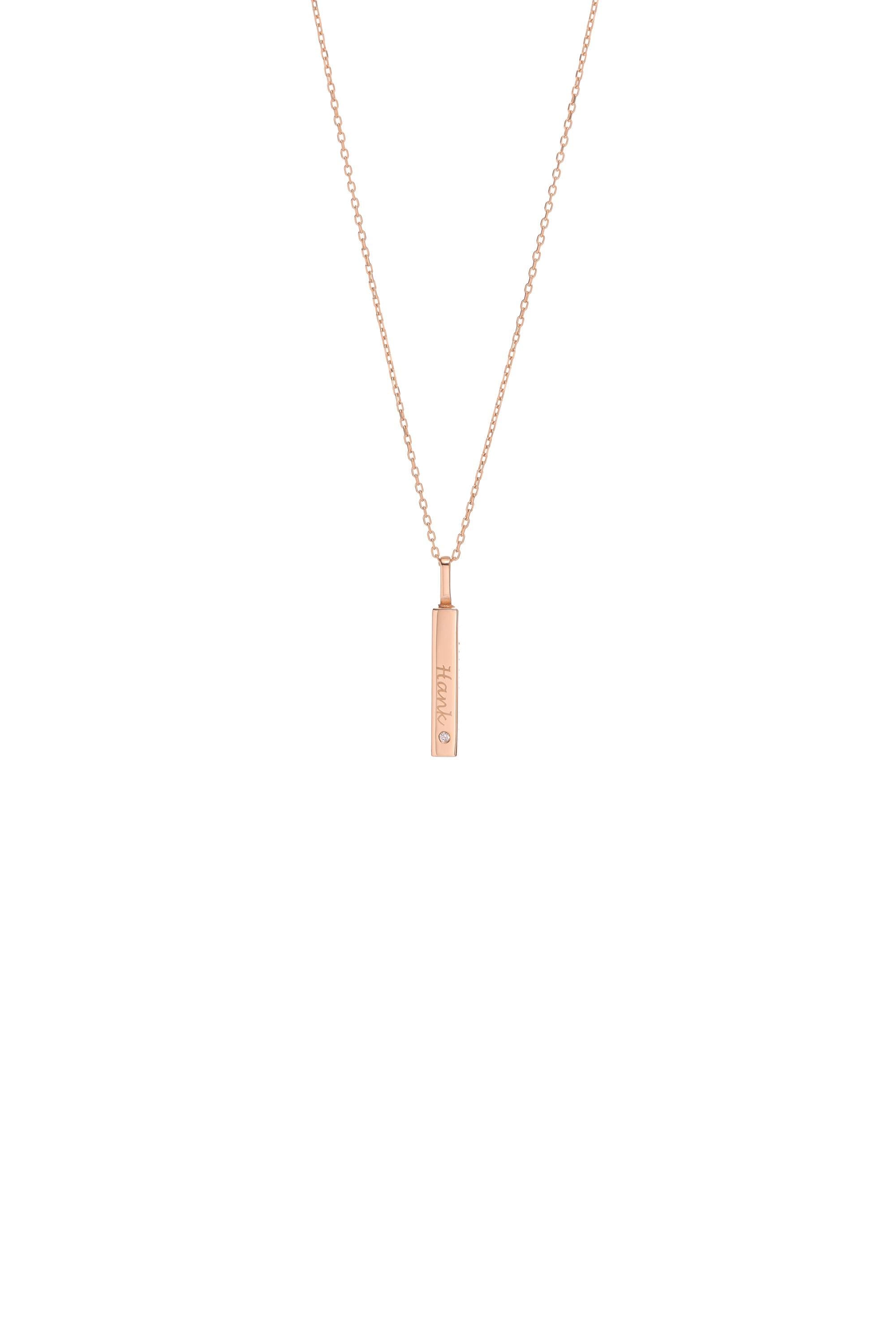 14K Gold Bar Urn Necklace with Gemstone