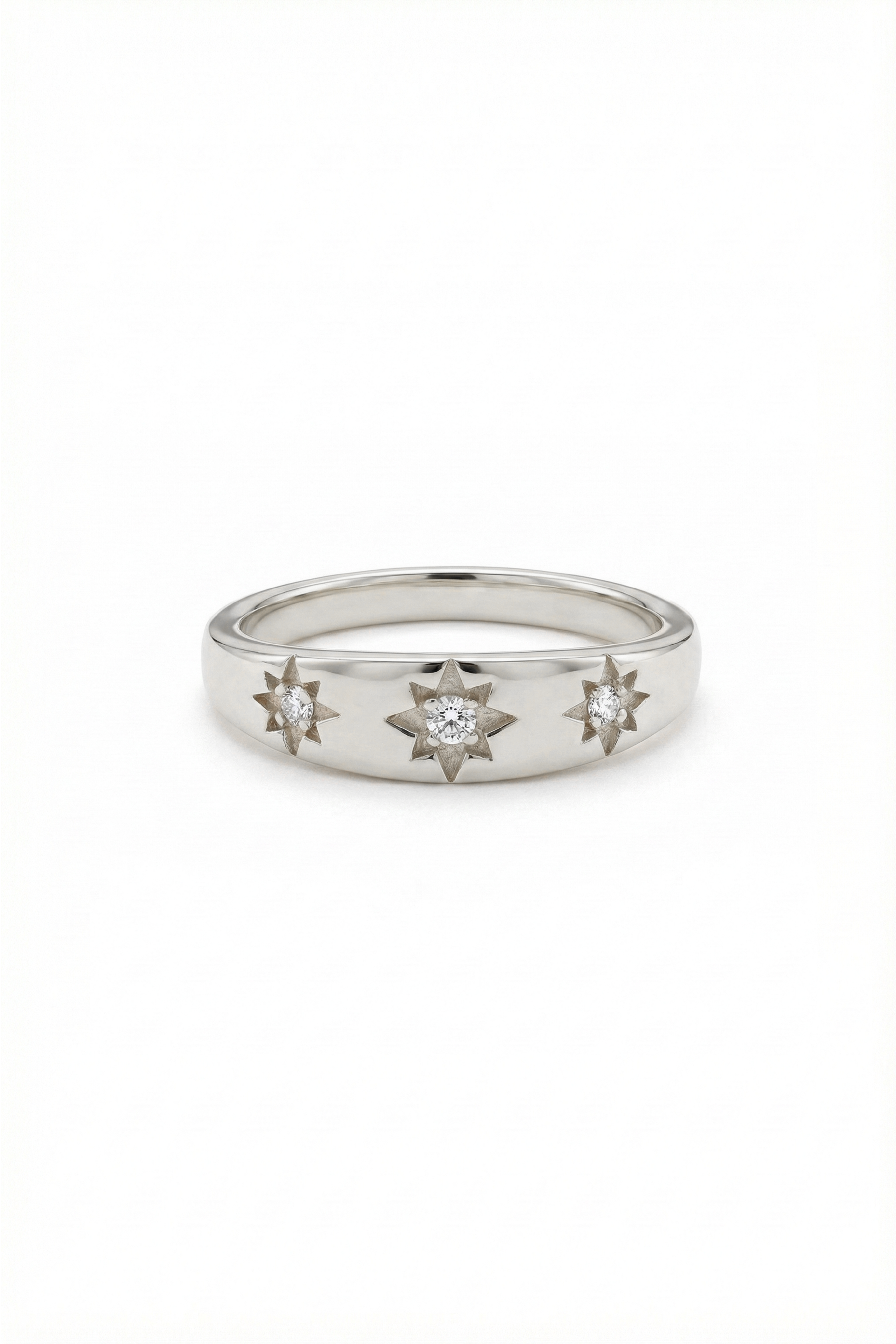 14k Gold Star Burst Ring