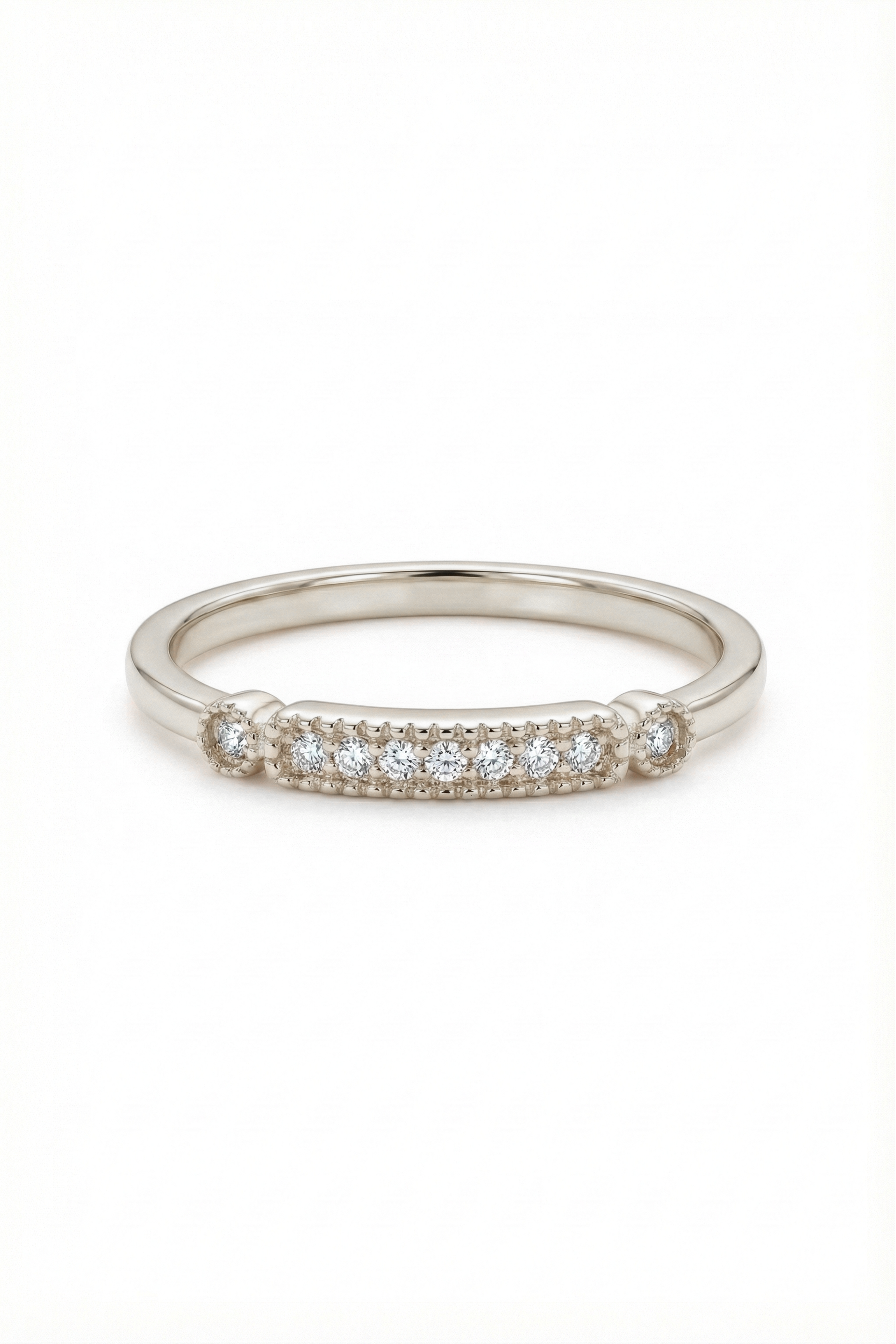 14k Gold Diamond Bar Ring
