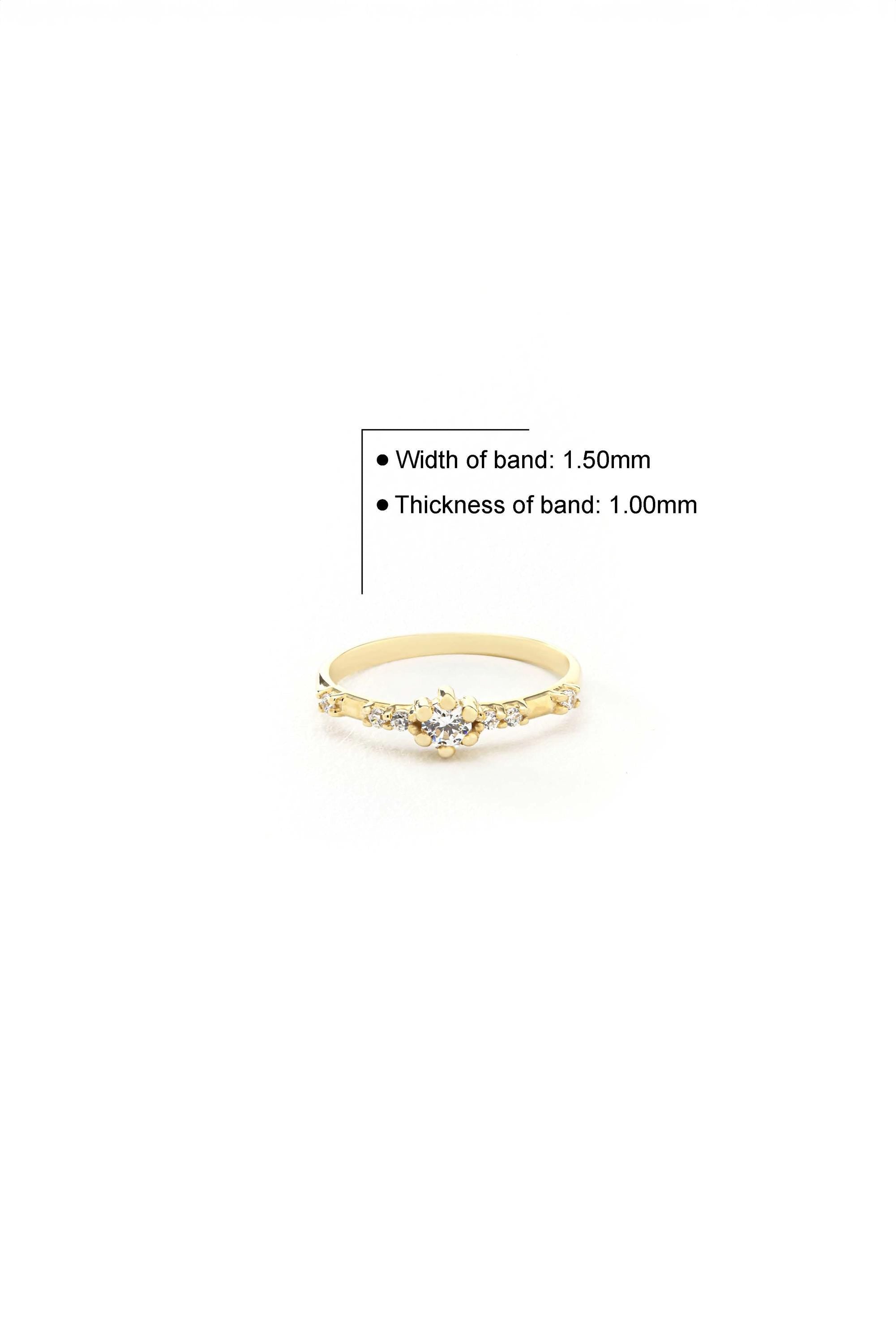 14K Solid Gold  Diamond Band Ring