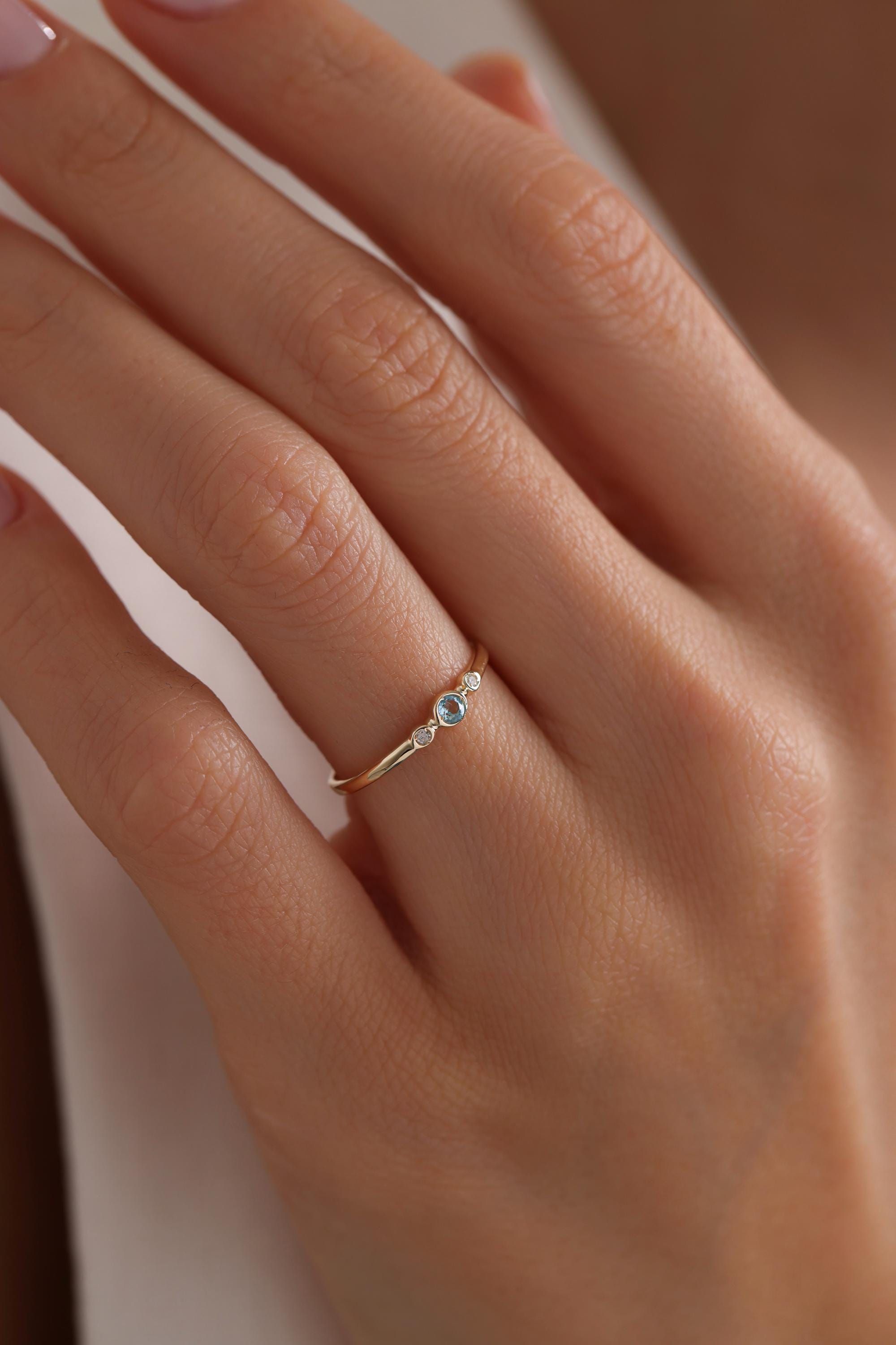 14k Gold London Blue Topaz Ring