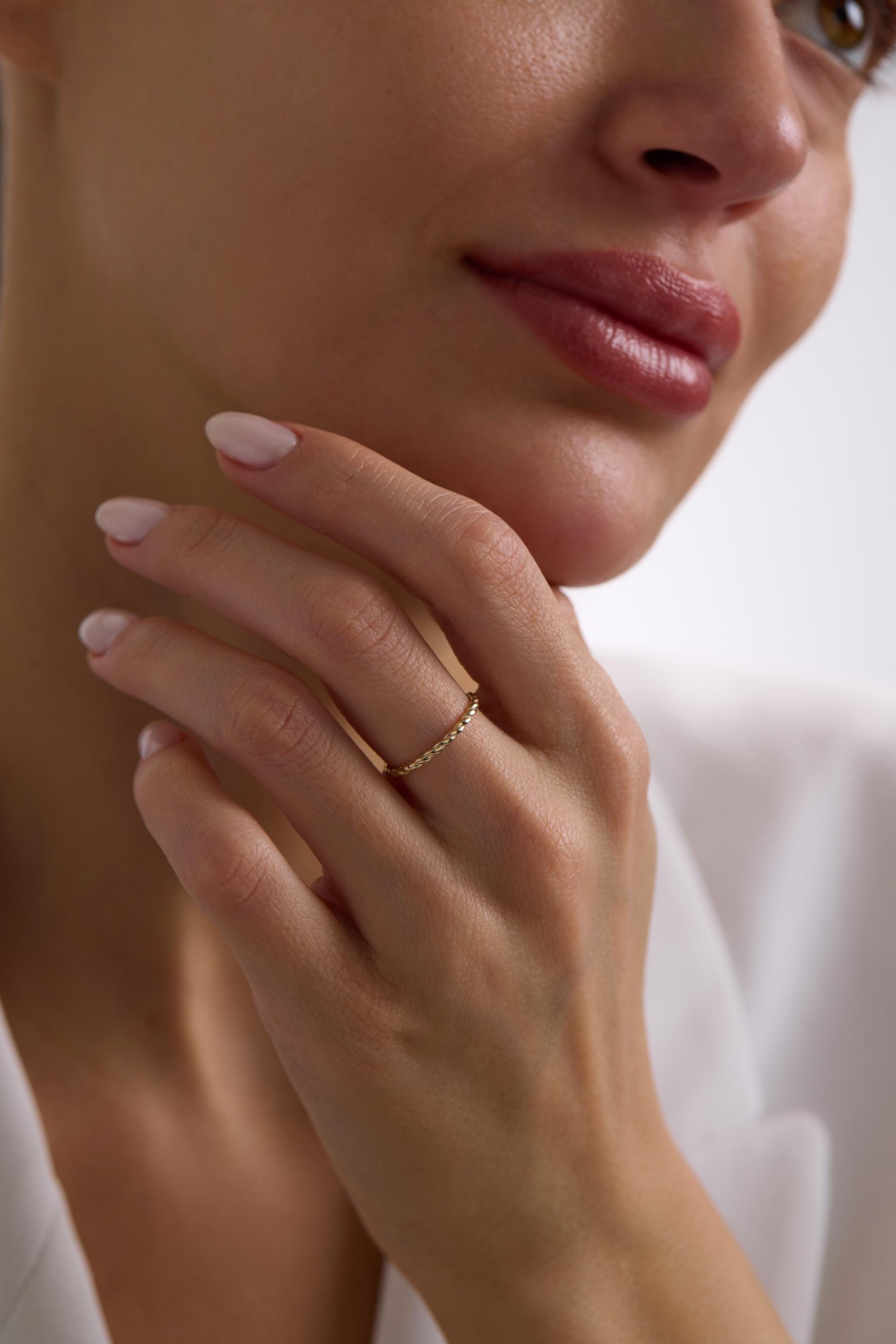 14K Solid Gold Twisted Rope Ring