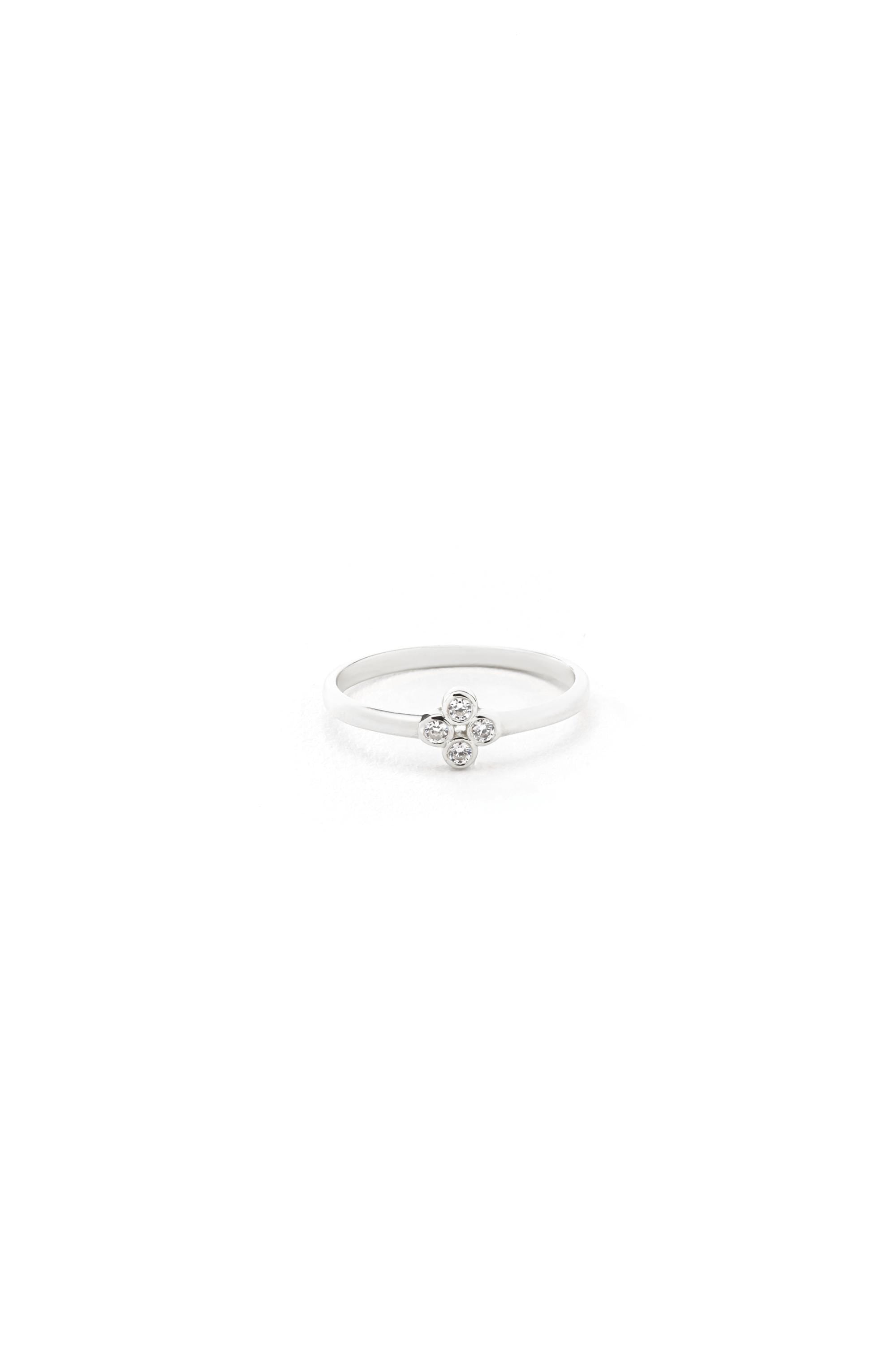 14K Solid Gold Four Diamond Ring