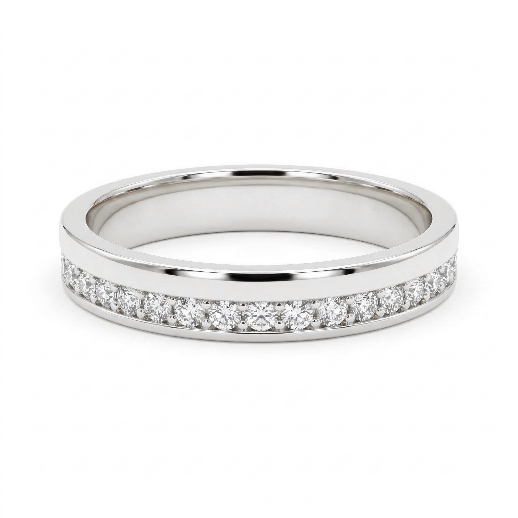 14K Gold Diamond Band Ring Minimal Dainty Stacking Ring