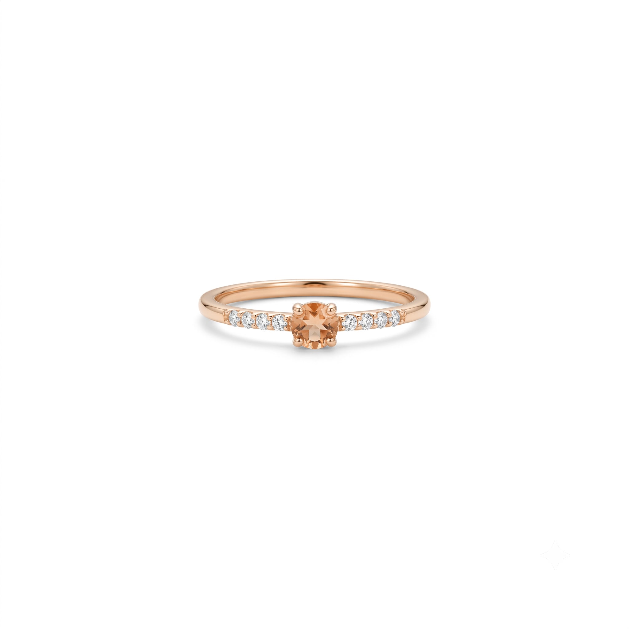 14K Gold Citrine Dainty Stacking Ring