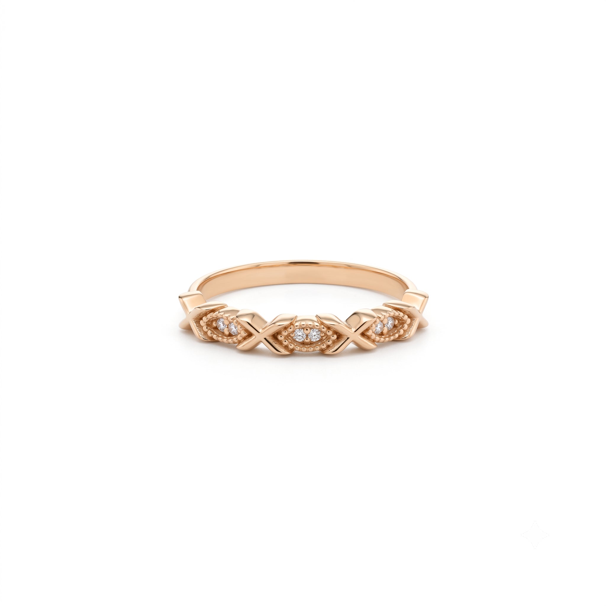 14K Solid Gold XOXO Ring