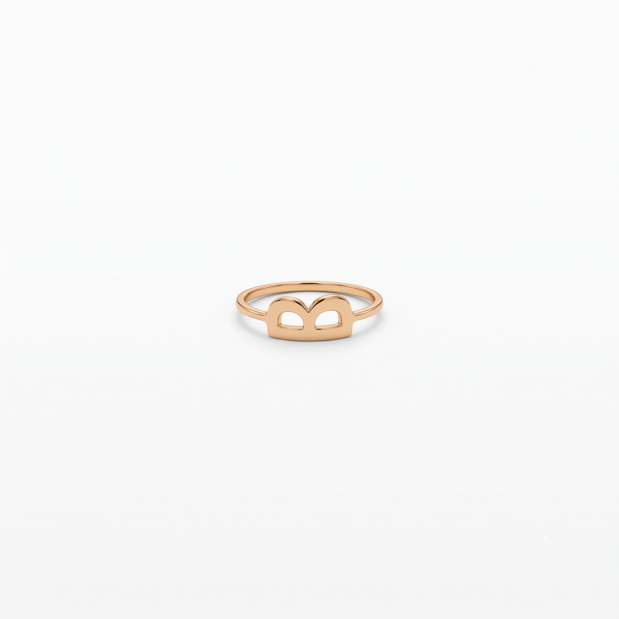 14K Gold Polished Initial Stacking Ring