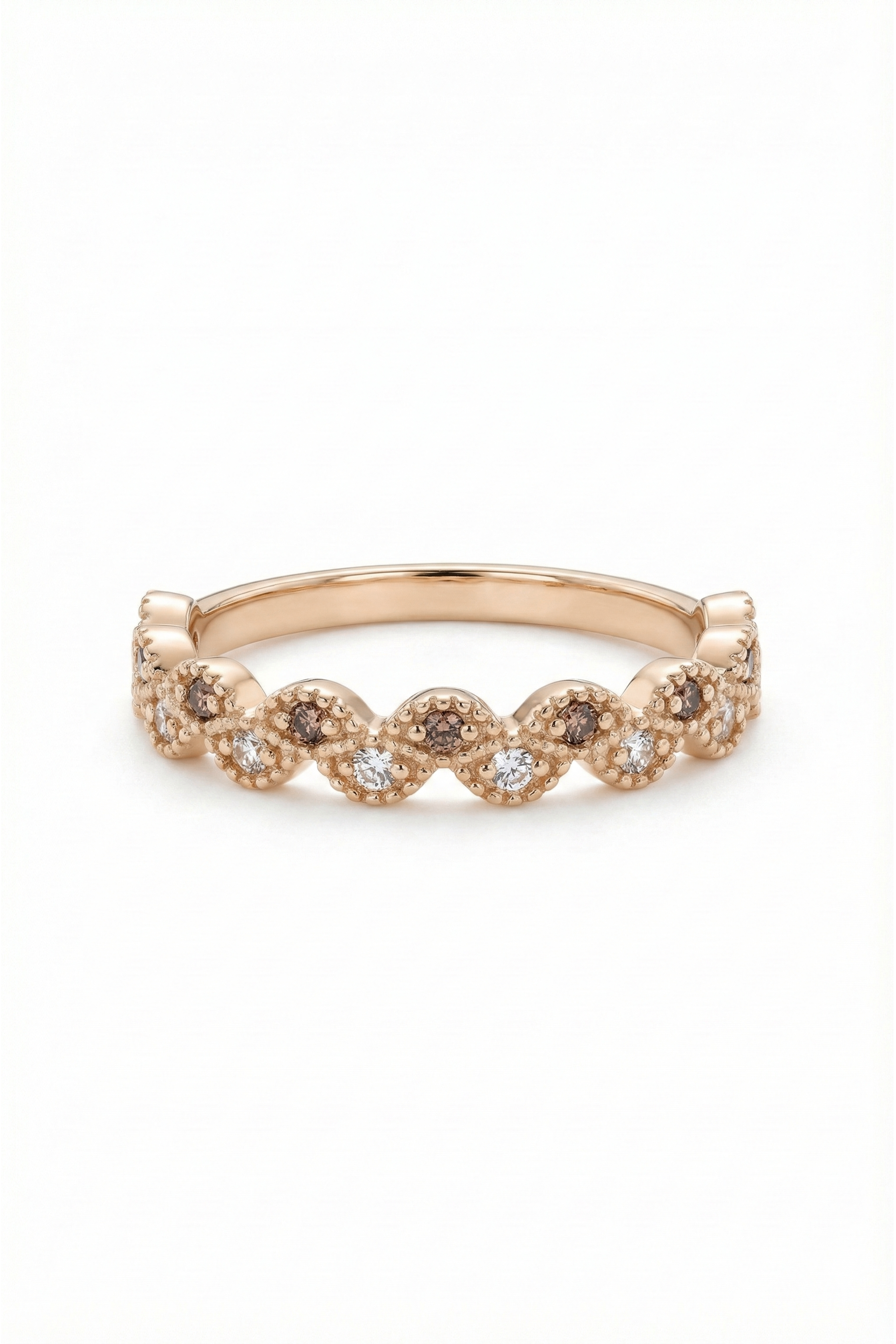 14k Gold Brown Diamond Marquise Band