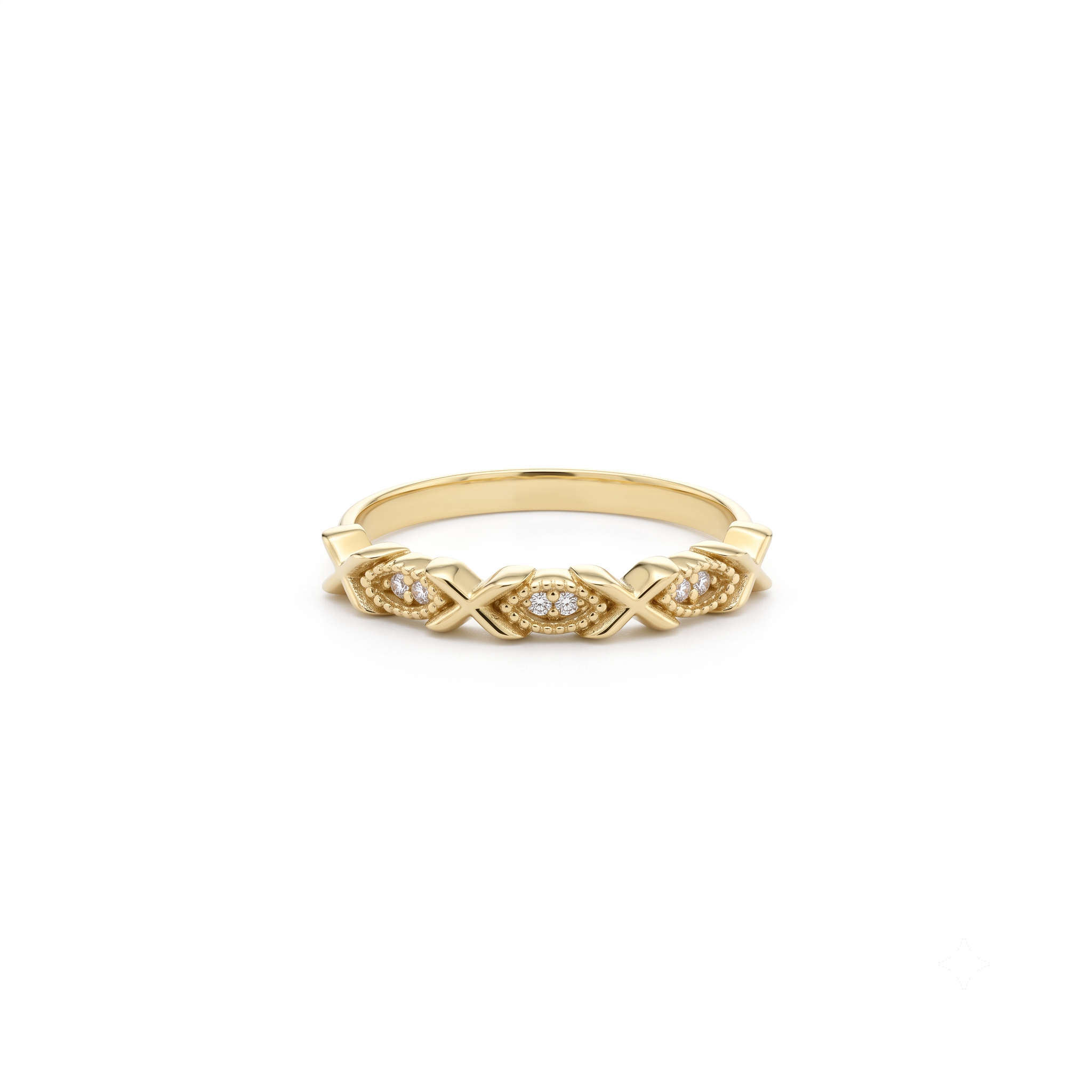 14K Solid Gold XOXO Ring